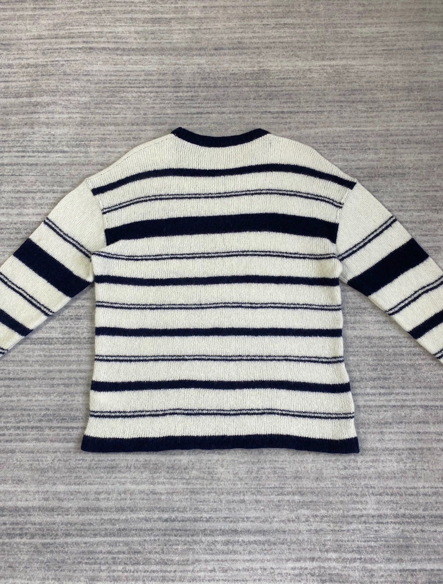 Our Legacy Our Legacy Sonar Roundneck Black & White Stripe Wool Sweater Size US M / EU 48-50 / 2 - 2 Thumbnail