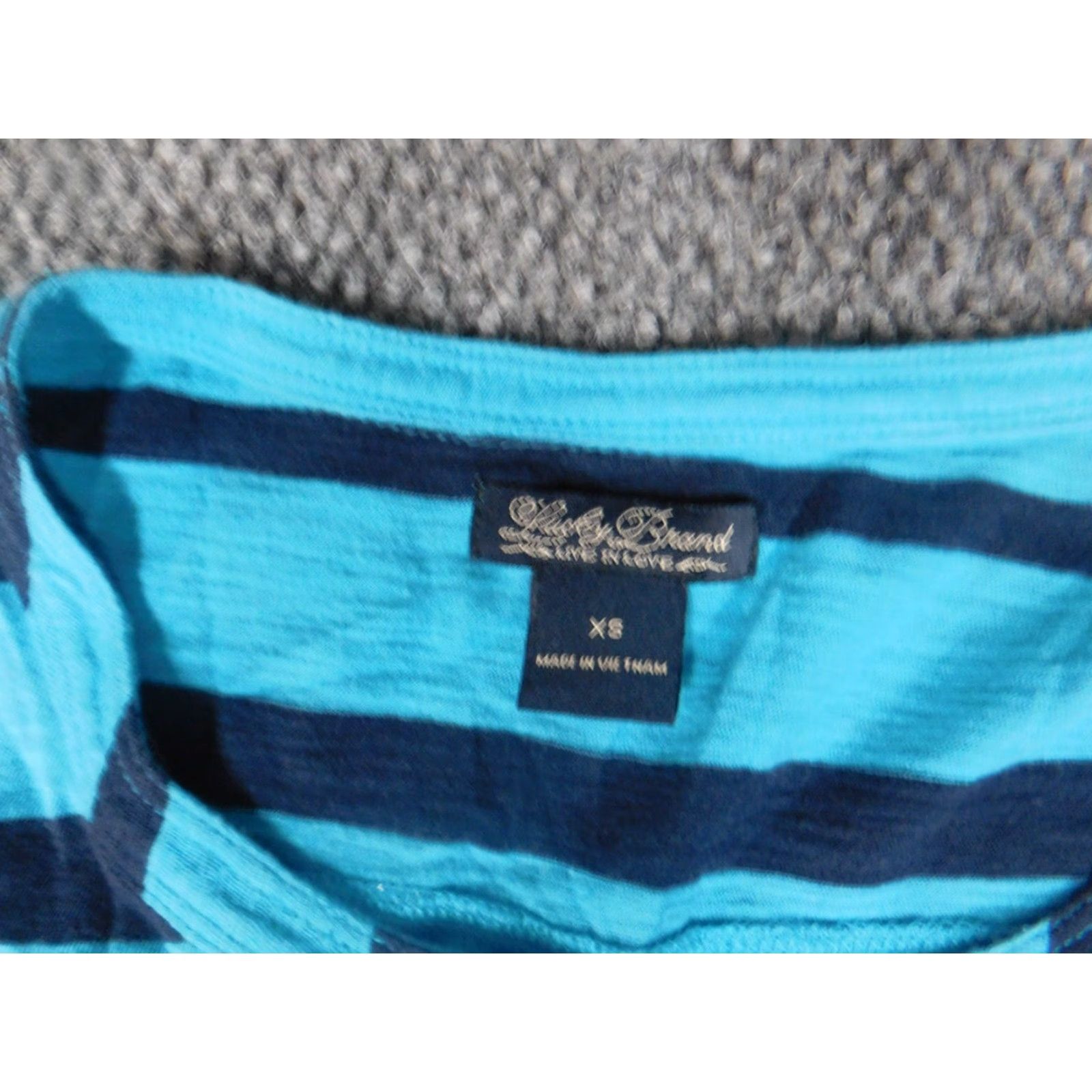Lucky Brand Lucky Brand Blouse Shirt Womens XS Blue Striped Crew Neck Long Sleeve Casual Regular Cotton Modal Down Stretch Size XS / US 0-2 / IT 36-38 - 6 Thumbnail