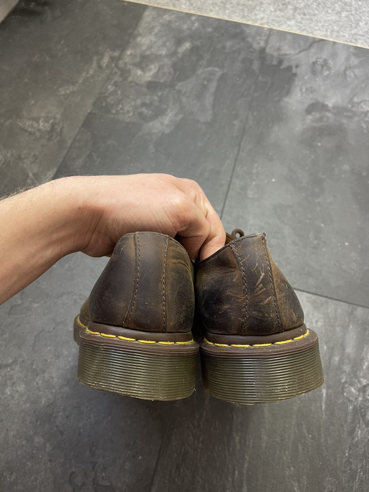 Dr. Martens × Streetwear × Vintage Dr martens 1461 dark brown distressed boots Size US 9 / EU 42 - 11 Thumbnail