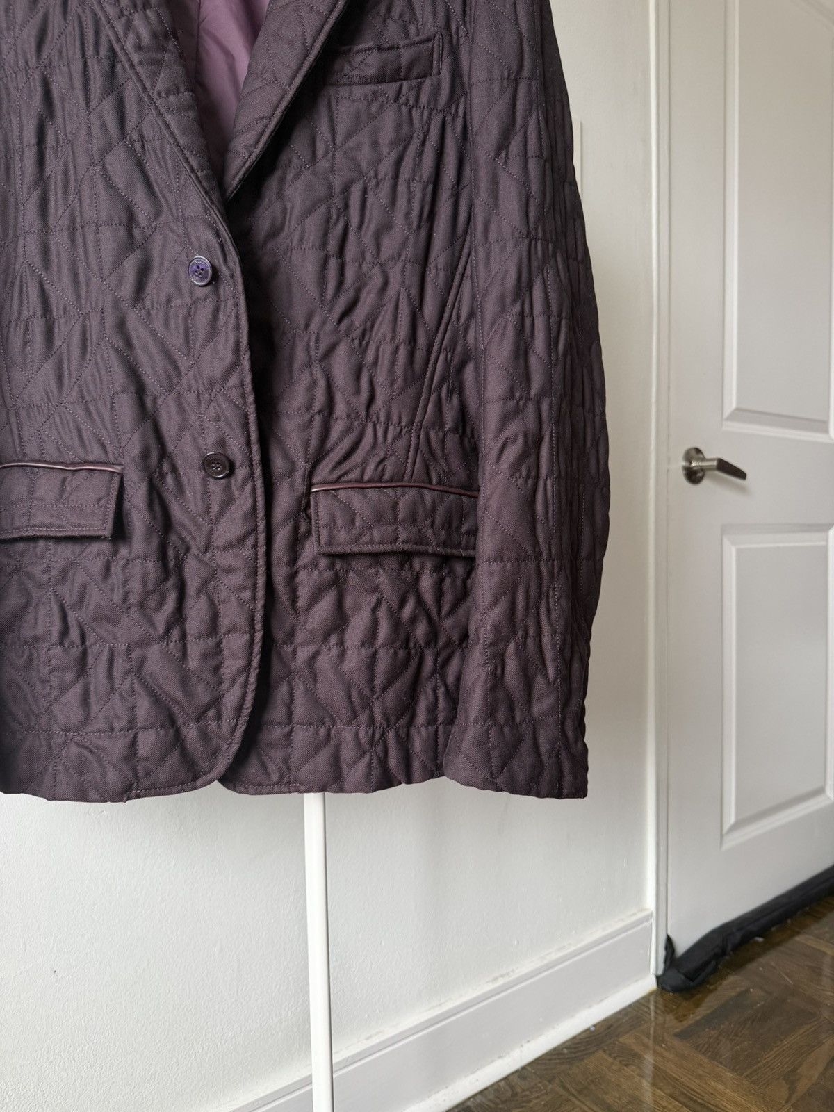 Versace Versace Collection Purple Wool Quilted Jacket Blazer Leather Size US M / EU 48-50 / 2 - 4 Thumbnail