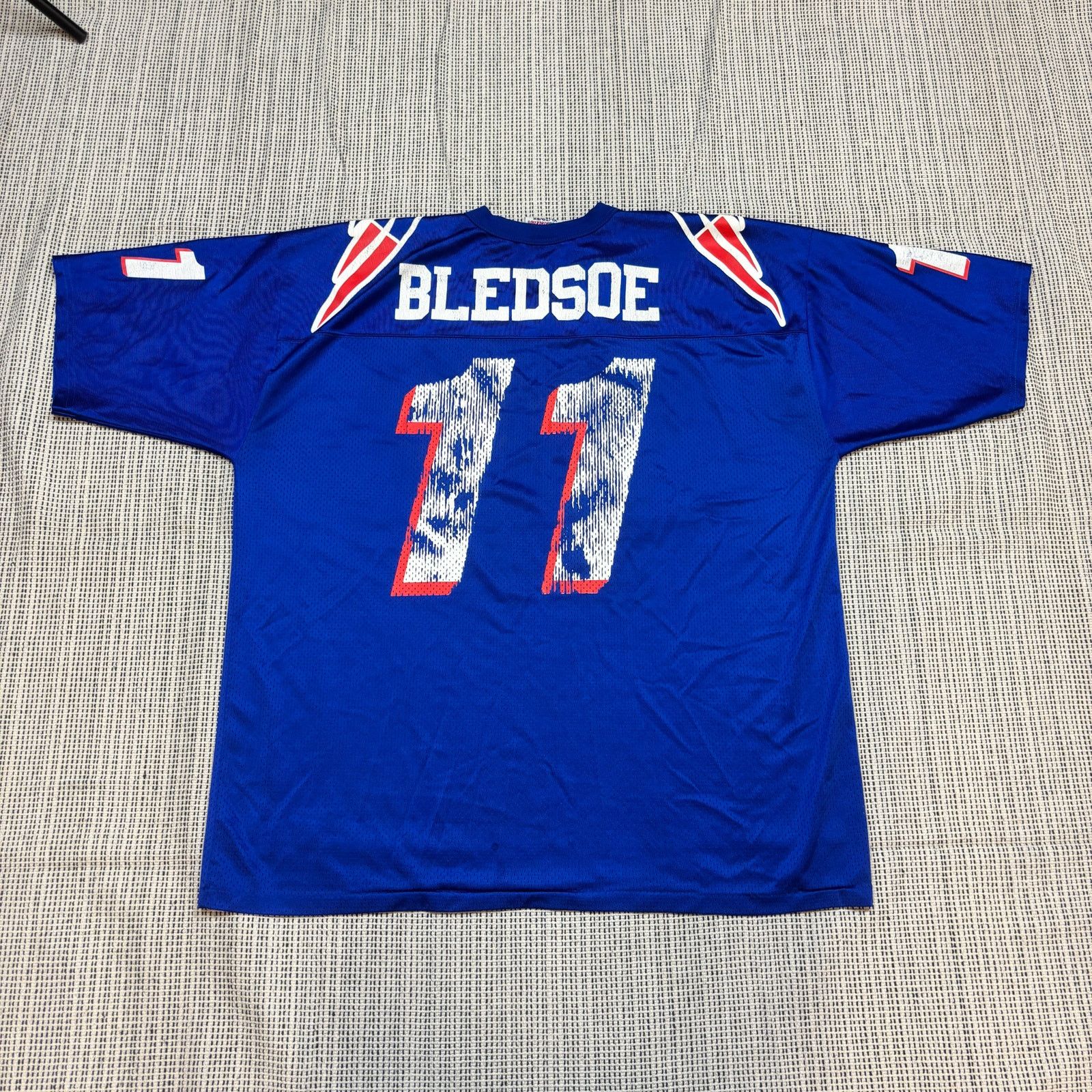 Logo Athletic × NFL × Vintage VTG Logo Athletic New England Patriots Bledsoe 11 Jersey XL Size US XL / EU 56 / 4 - 4 Thumbnail