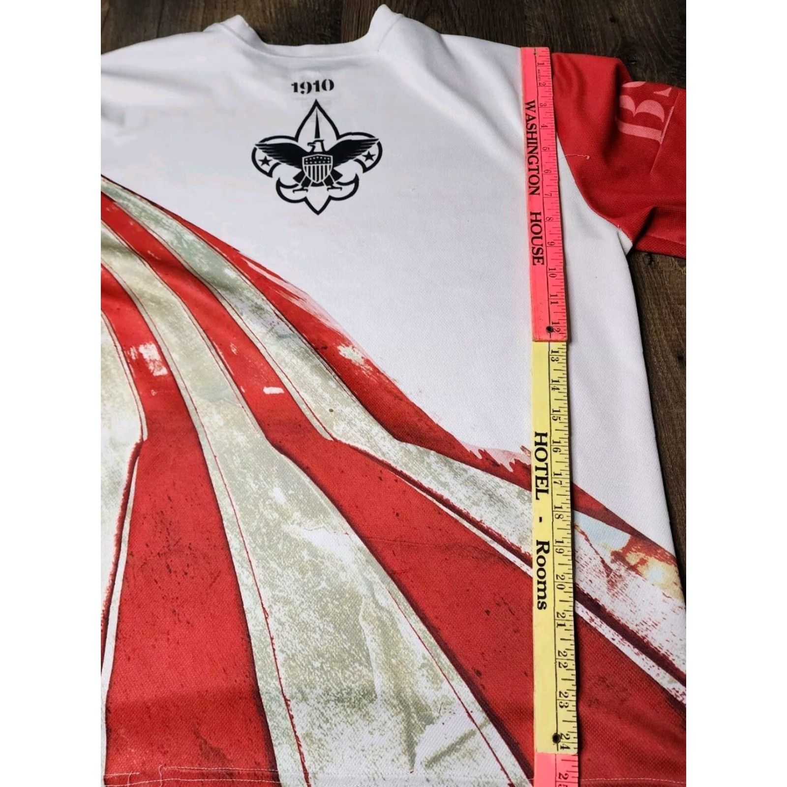 Vintage VINTAGE Boy Scouts of America T Shirt Mens M White USA AOP All Over Print Distressed Short Sleeve Crew Neck Benign Size US M / EU 48-50 / 2 - 2 Thumbnail