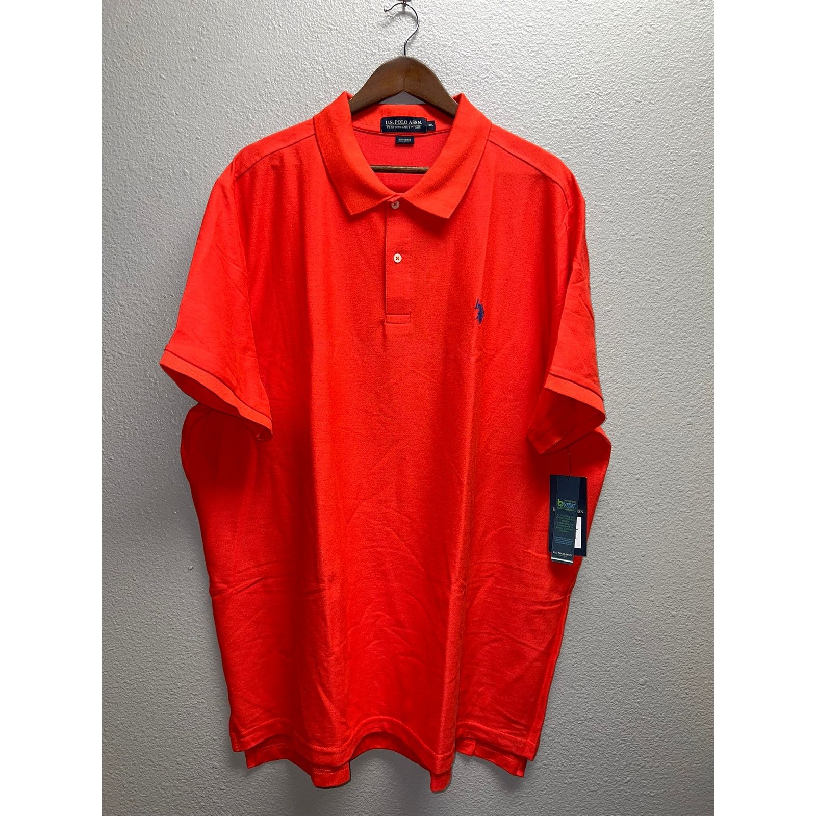 U.S. Polo Assn. US Polo Assn Red Polo Shirt Mens Performance Pique Polo 3XL Size US XXL / EU 58 / 5 - 1 Thumbnail
