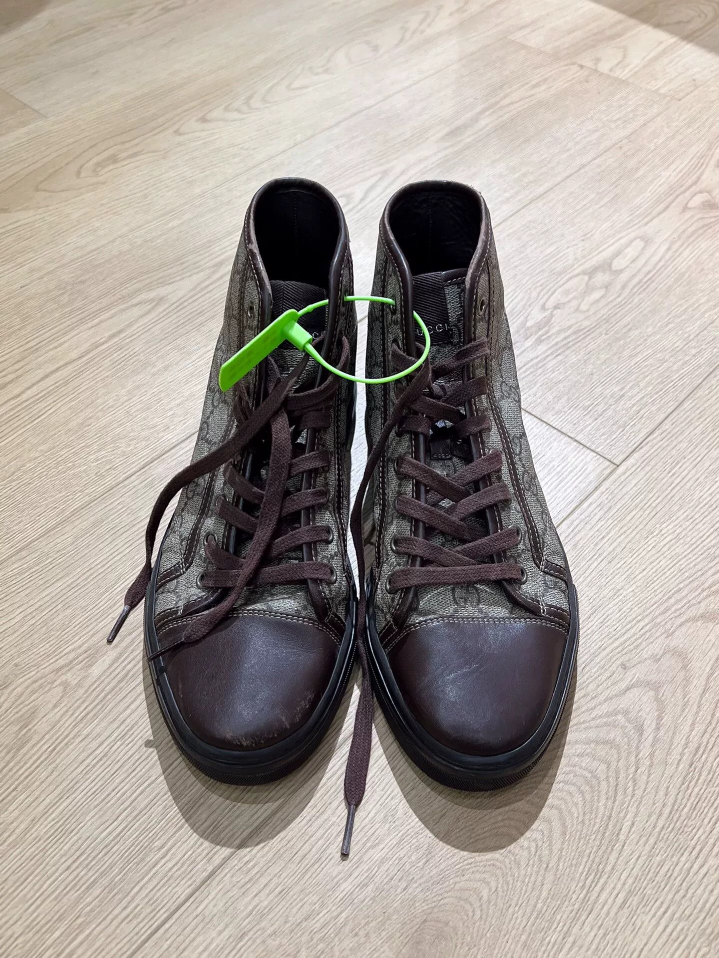 Gucci Gucci Brown Hitop Sneakers 6 Men Size US 6 / EU 39 - 1 Thumbnail