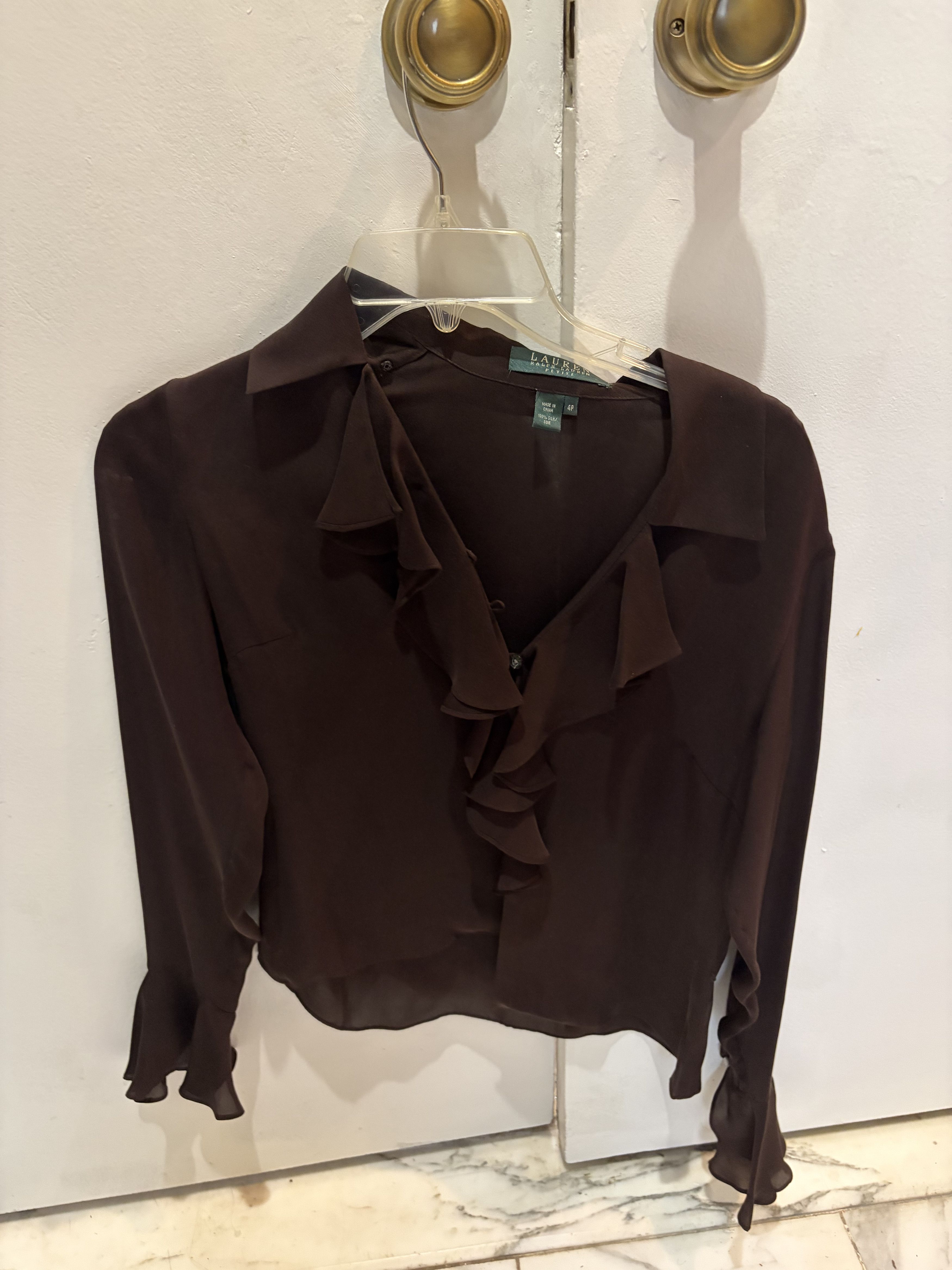 Ralph Lauren Brown blouse from Ralph Lauren Petite Size S / US 4 / IT 40 - 4 Thumbnail