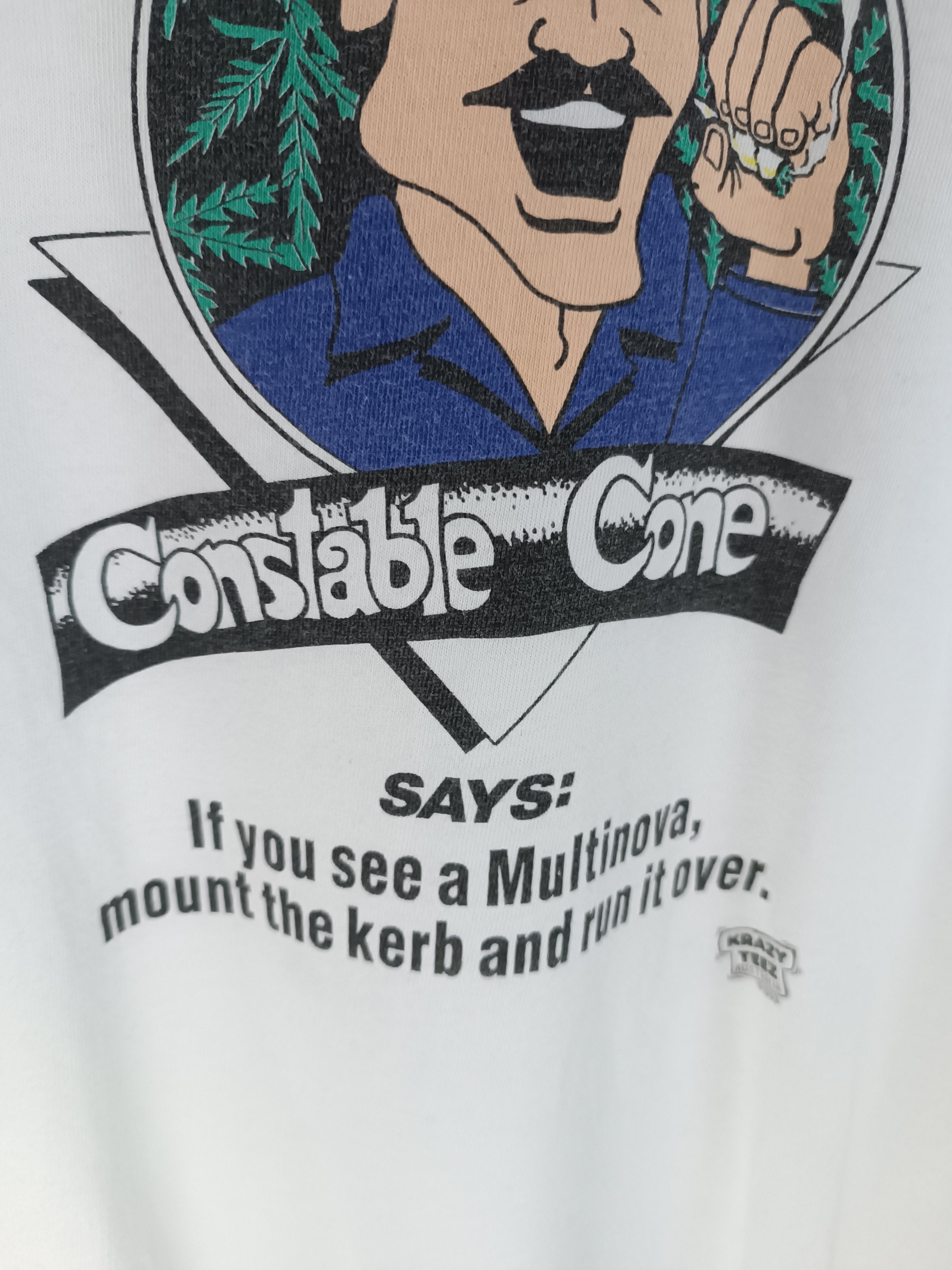 Vintage VINTAGE CONSTABLE CONE HIGH 420 MARIJUANA ADULT HUMOR TEE Size US L / EU 52-54 / 3 - 9 Thumbnail