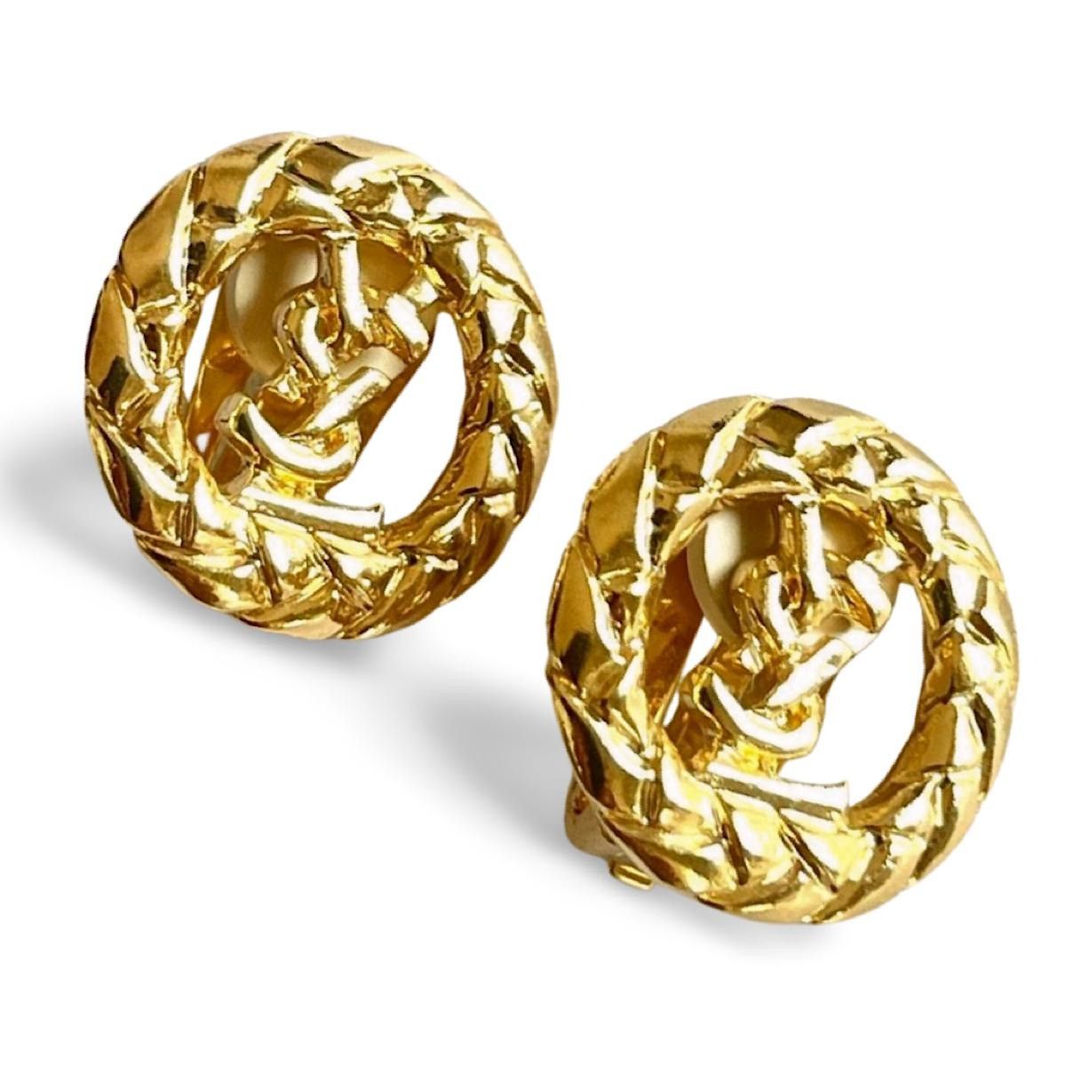 Yves Saint Laurent Vintage Yves Saint Laurent golden round earrings with YSL Size ONE SIZE - 1 Thumbnail
