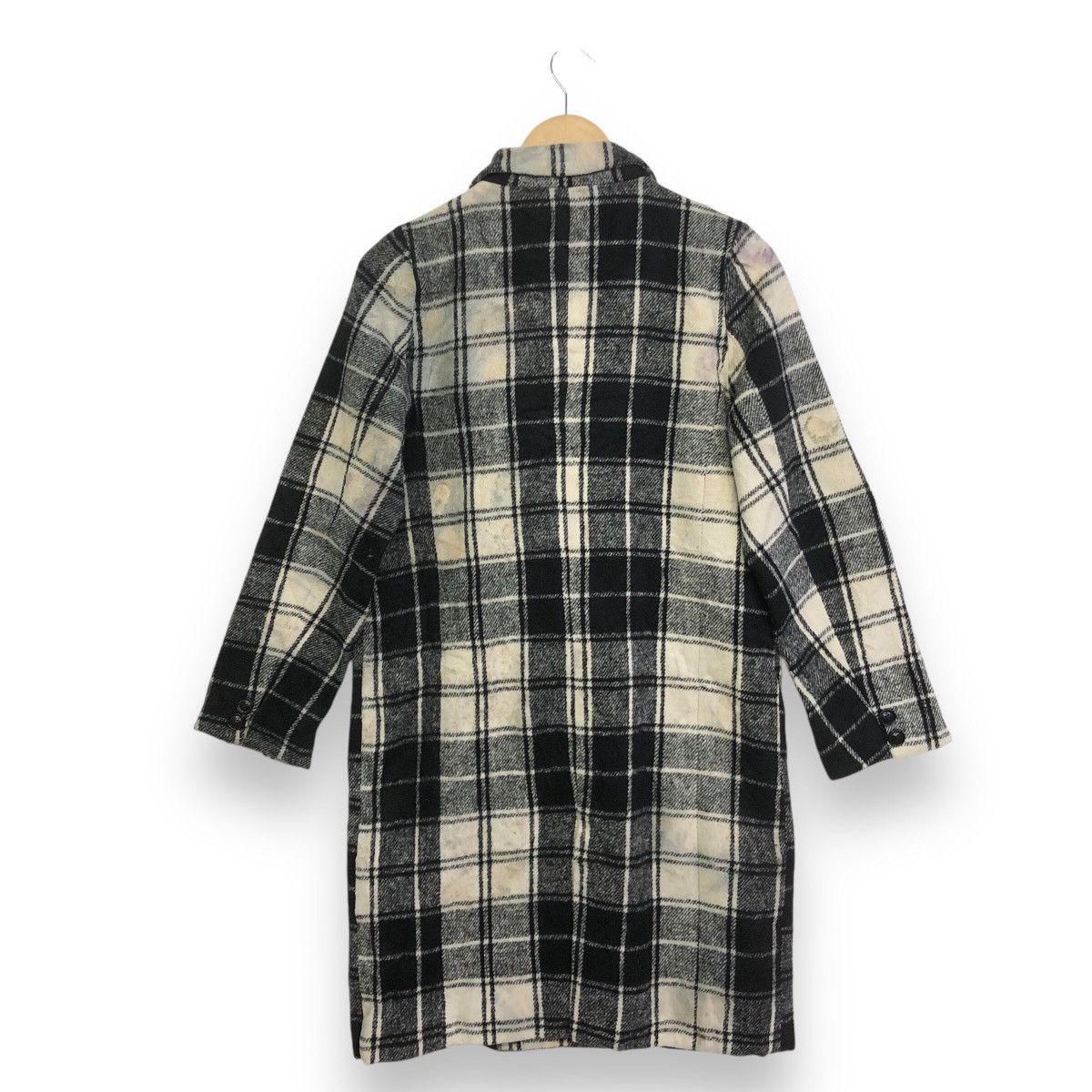 Japanese Brand LOVETOXIC Black Tartan Long Trench Coat Jacket Size US M / EU 48-50 / 2 - 2 Thumbnail