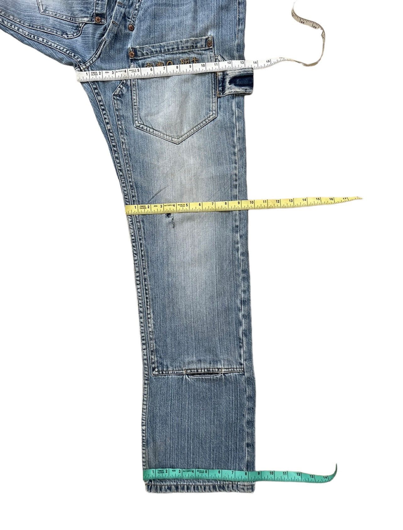 Evisu Vintage Evisu Distressed Fade Denim Double Knee Jeans Size US 31 - 4 Thumbnail