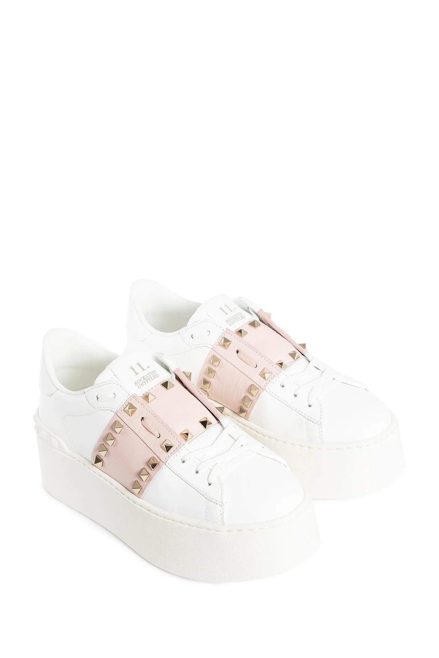 Valentino o1s22i1n0924 Open Rockstud Untitled Sneakers in White Size US 10 / IT 40 - 6 Thumbnail