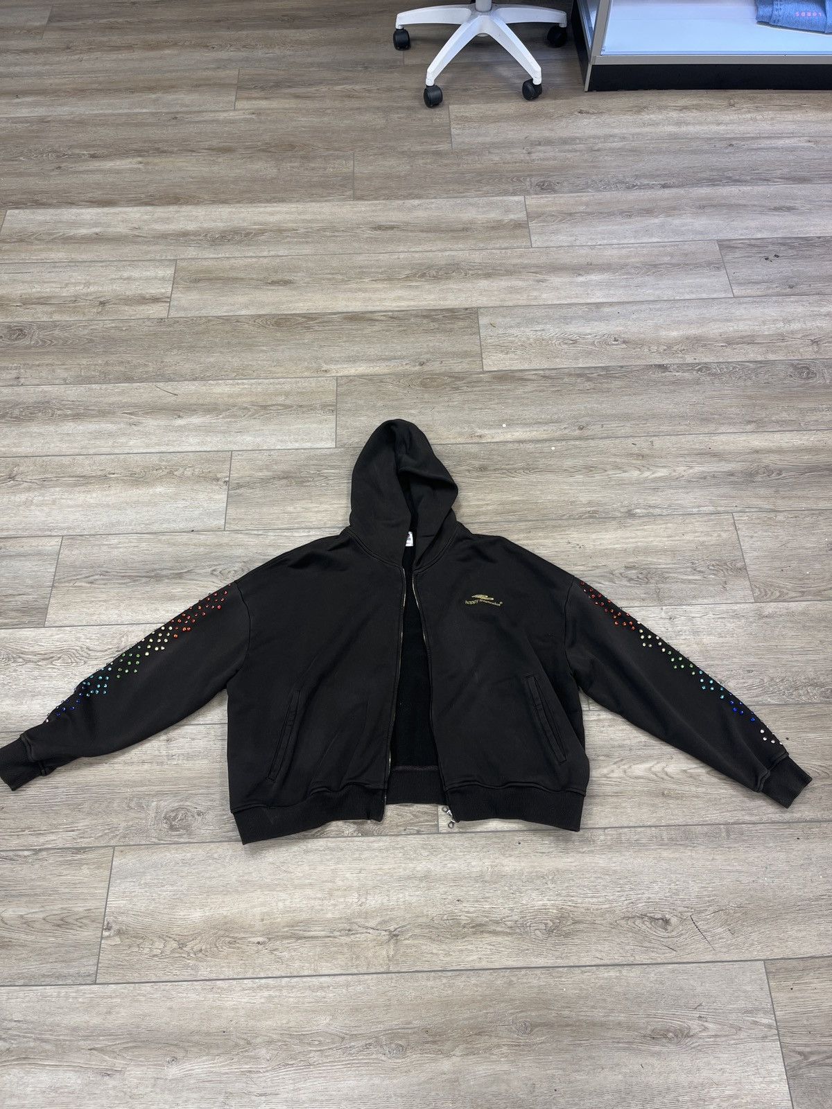 Happy Memories Don’t Die Brown rhinestones hoodie