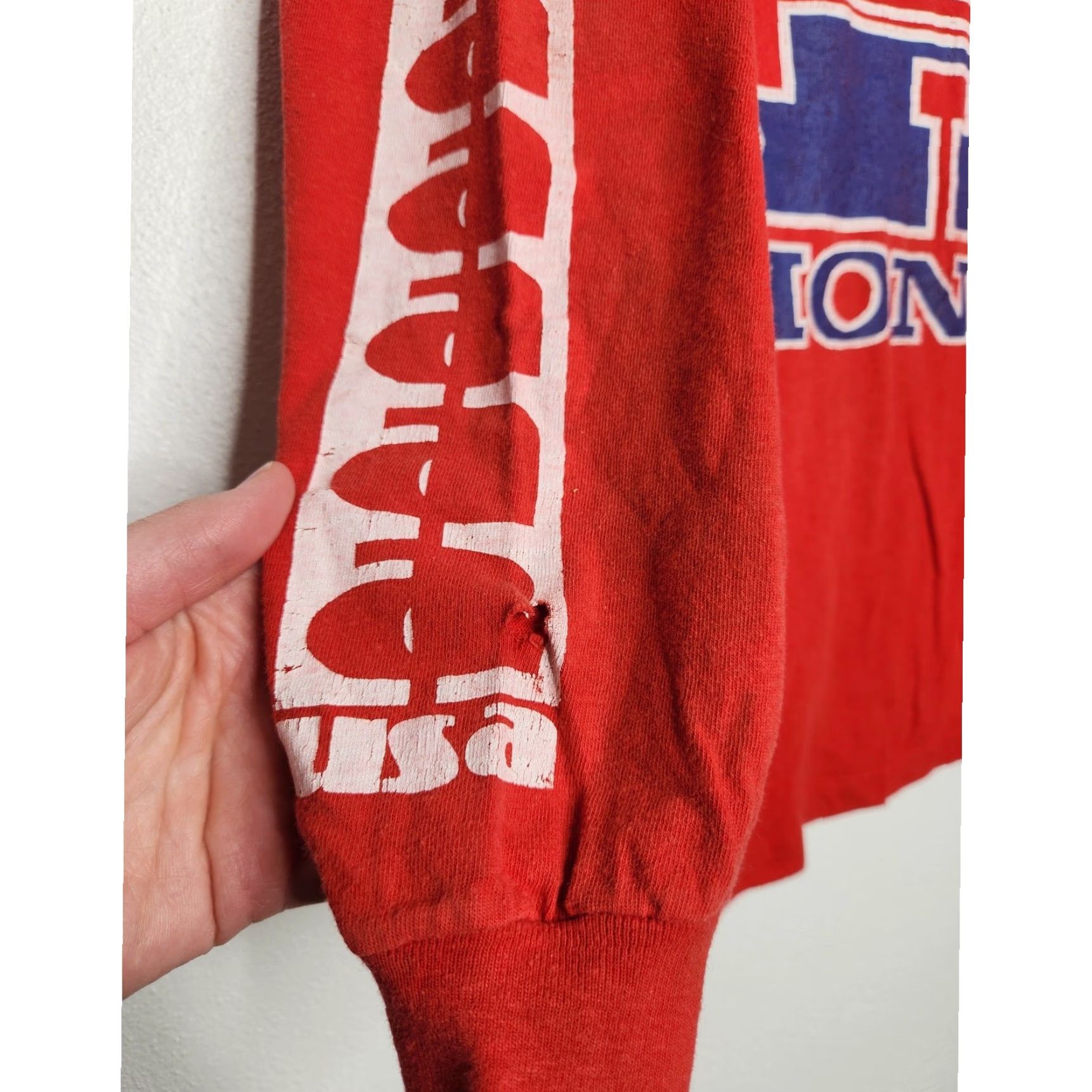 Honda VINTAGE Honda Answer Dunlop Racing Long Sleeve Shirt Dirtbike 70s Red M Unisex Adults Shirt Mens Women Size US M / EU 48-50 / 2 - 3 Thumbnail