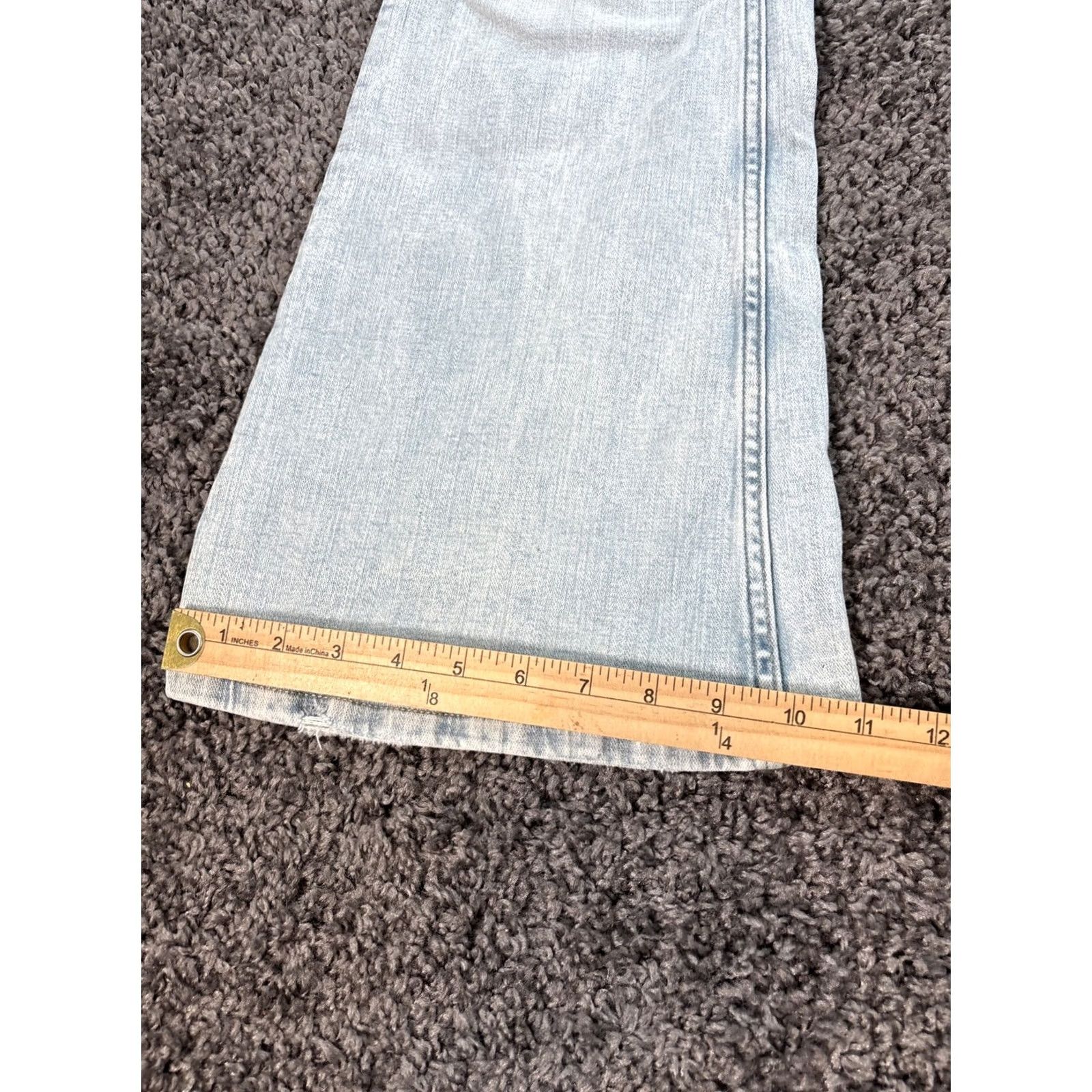 Vintage Aéropostale Jeans Distressed Light Wash Low Rise Flare 14 Regular 34x29 Womens Blue Size 36" / US 14 / IT 50 - 3 Thumbnail