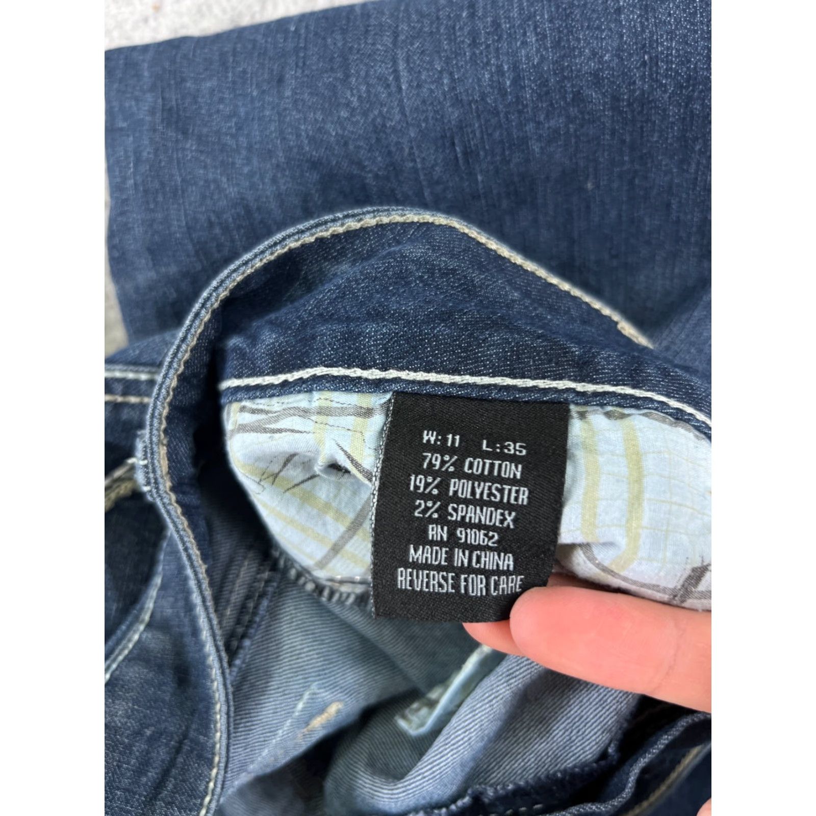 Denime Womens Standard Practice Jeans Denim Blue Bootcut 11 Pants Embroidered Cotton Size 30" / US 8 / IT 44 - 4 Thumbnail