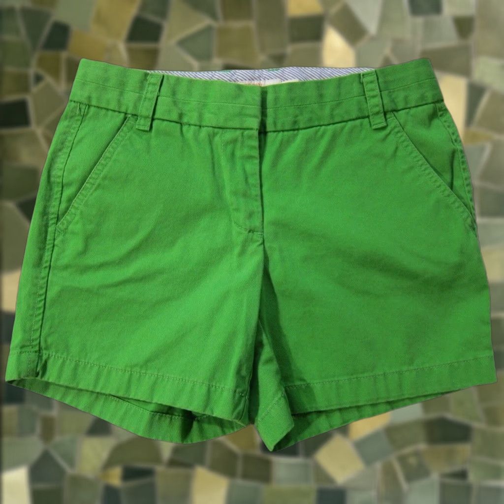 J.Crew J.Crew Bright Green 100% Cotton Flat Front Pocket Chino Short Women XS 28" Green, 5" Inseam, 36" HIP, 8.5" Rise, 4 Pockets, Regular, Short, Chino, 0 Size 26" / US 2 / IT 38 - 1 Thumbnail