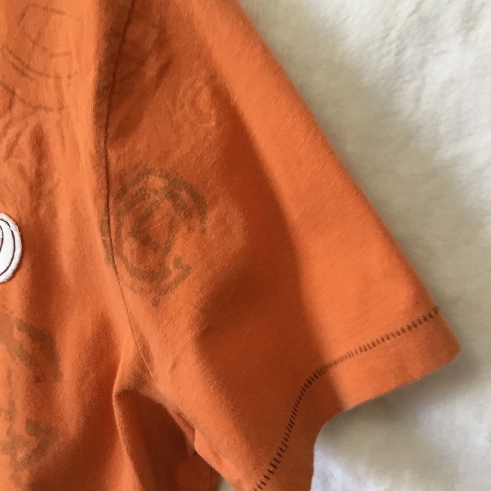 Aeropostale Aeropostale Orange Crewneck Logo Graphic Tee Size US L / EU 52-54 / 3 - 4 Thumbnail