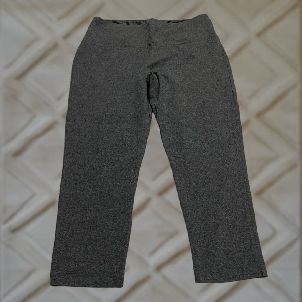 Jones New York Jones New York Tapered Pants Womens 2X Gray Ankle Pull On Knit Nylon Rayon Spandex Easy Care Comfortable Stretch Casual Size 40" / US 18 - 1 Thumbnail