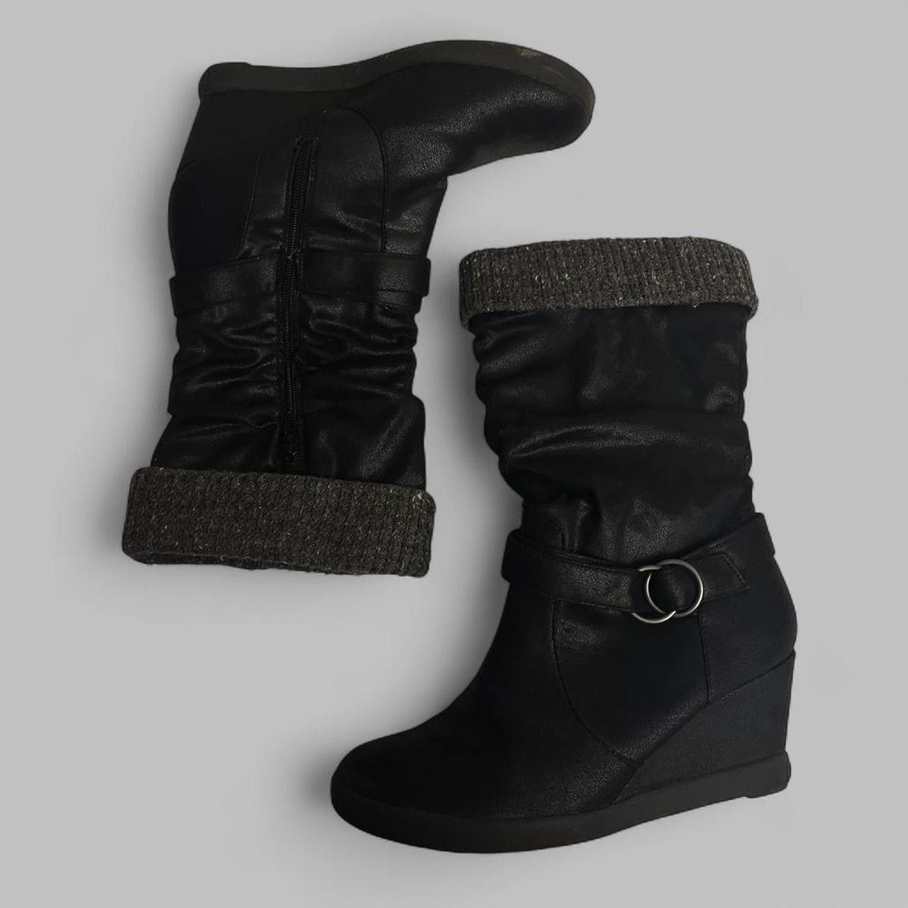 Other vintage black roxy wedge boots fold over buckle size 10 Size US 10 / IT 40 - 2 Thumbnail