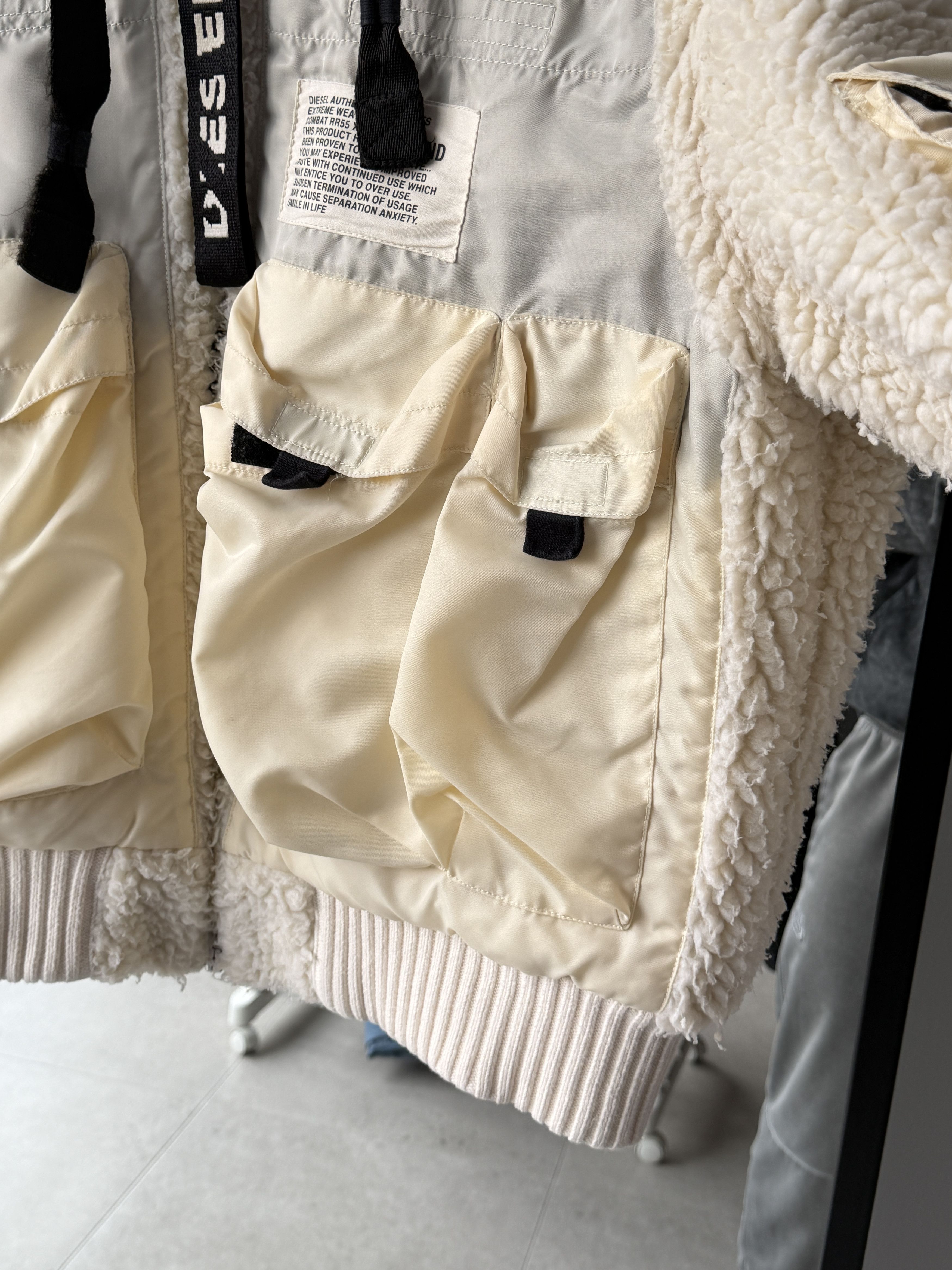 Diesel Diesel Faux-Shearling Hooded W-Patty Jacket WHITE M Size US M / EU 48-50 / 2 - 5 Thumbnail