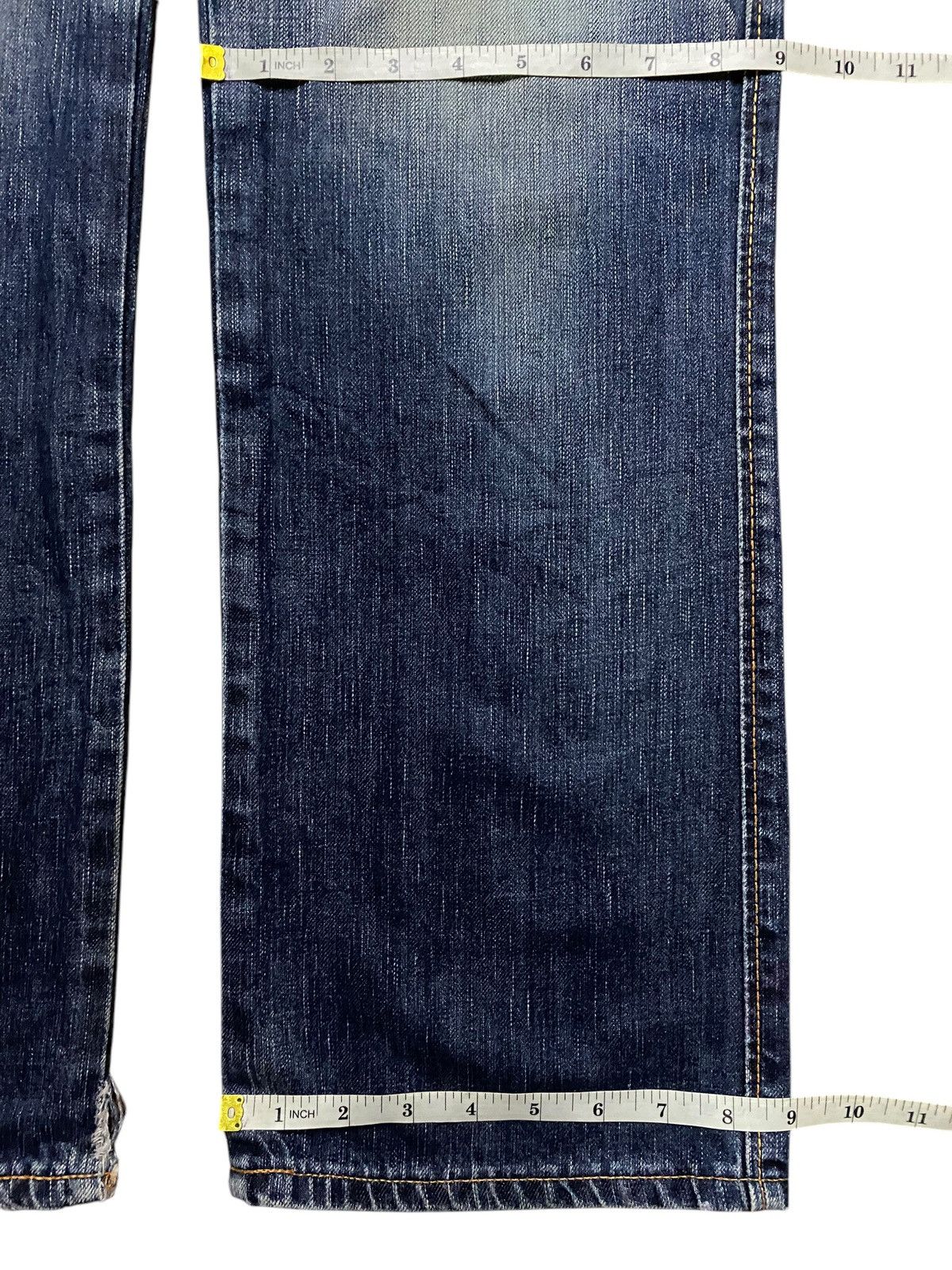 Japanese Brand Vintage Edwin Blue Trip Faded Wash Distressed Baggy Jeans Size US 34 / EU 50 - 18 Thumbnail