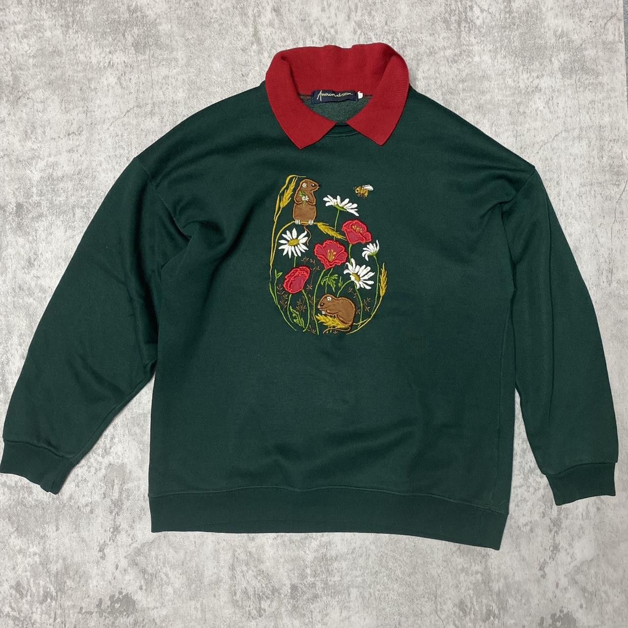 Other Green and red embroidered sweater Size US M / EU 48-50 / 2 - 1 Thumbnail