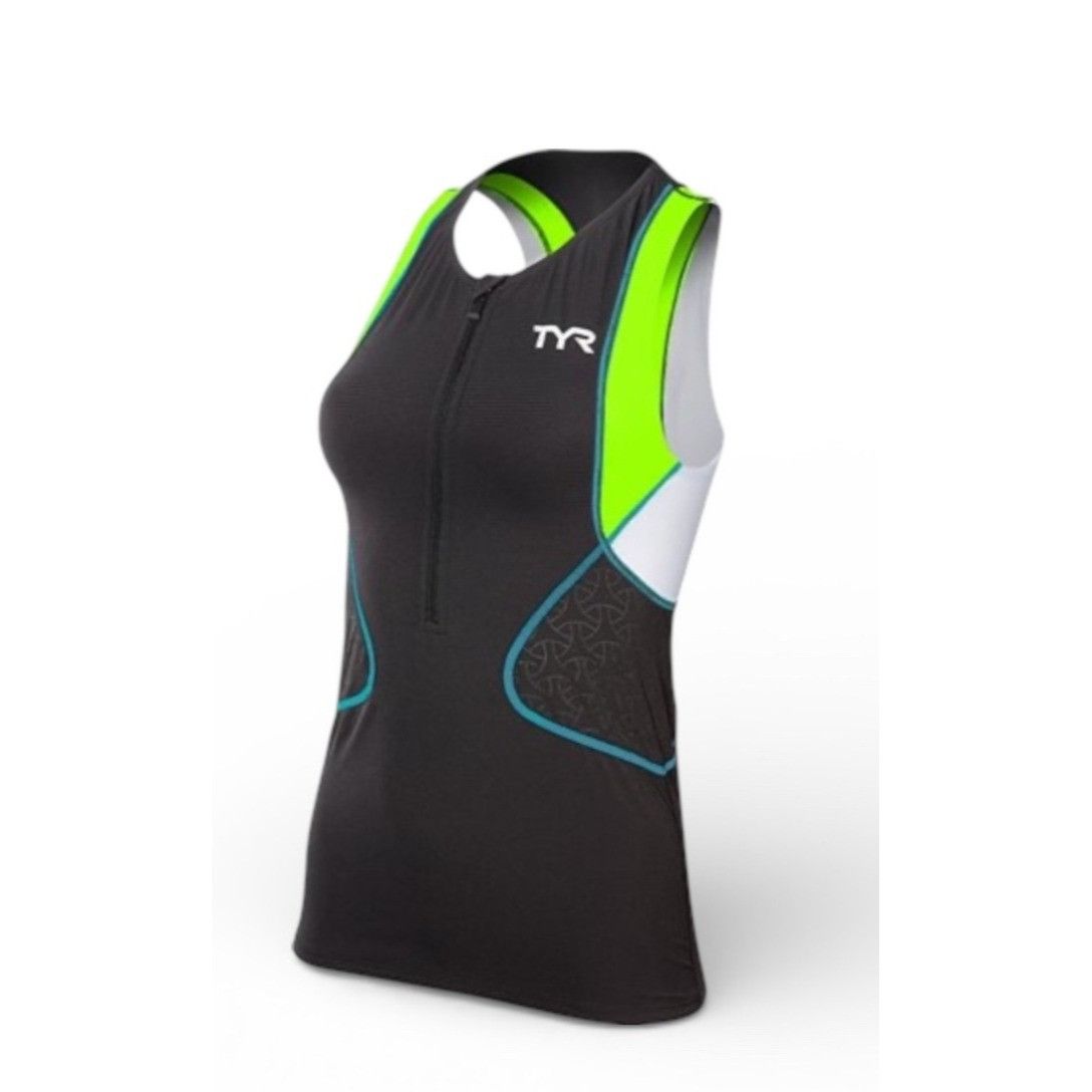 Other TYR Women's Competitor Singlet, Black, Green, Size S Size S / US 4 / IT 40 - 2 Thumbnail