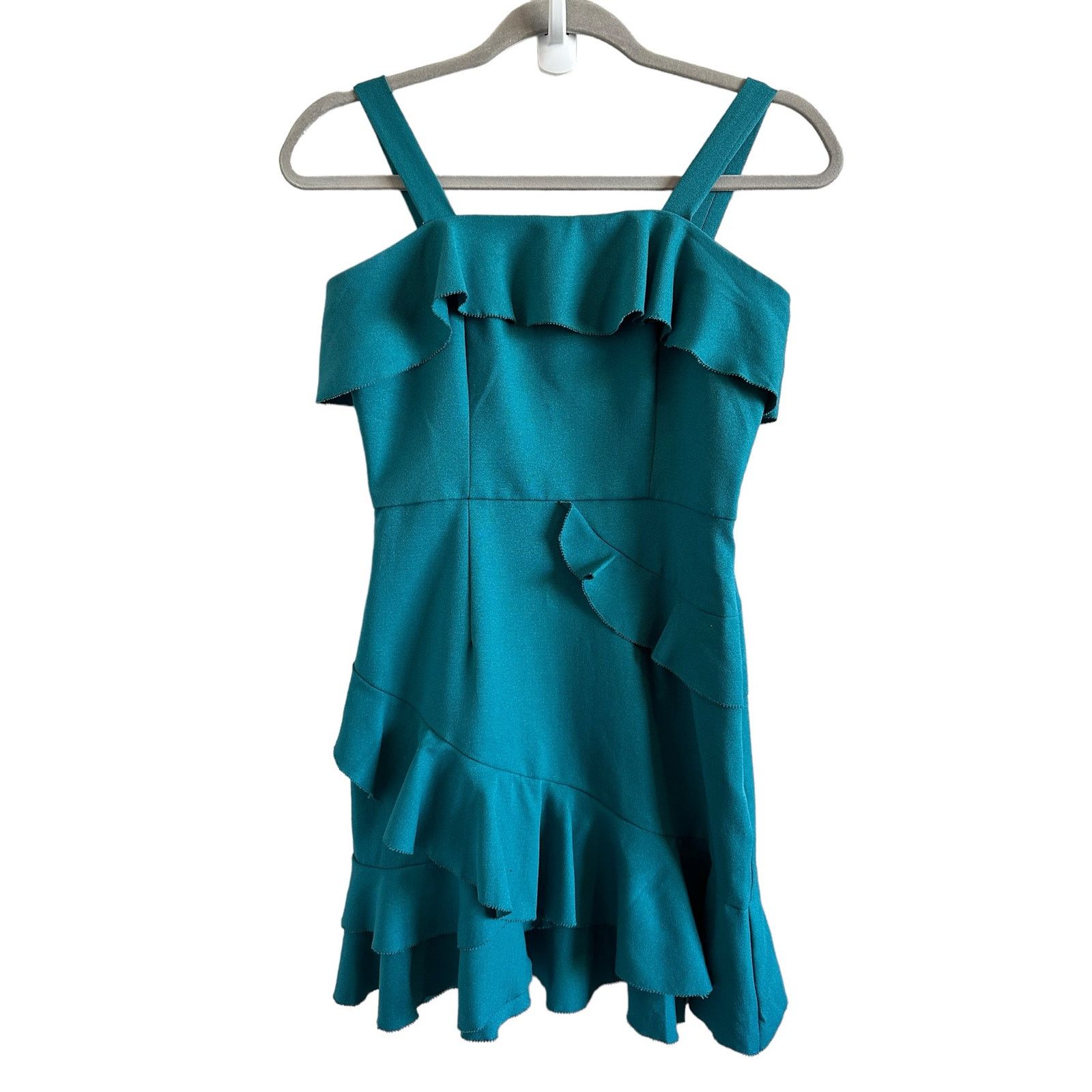 Other Morgan Claire Small Blue Sleeveless Ruffle Zip Up Mini Dress Size S / US 4 / IT 40 - 1 Thumbnail