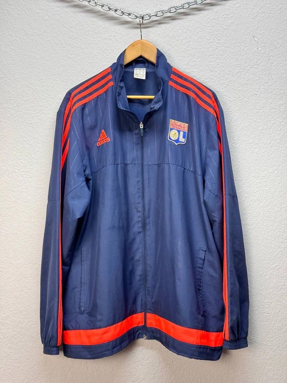 Adidas × Vintage Adidas Olympique Lyon Zip Sweatshirt Soccer Jersey 2015 Size US XL / EU 56 / 4 - 1 Thumbnail