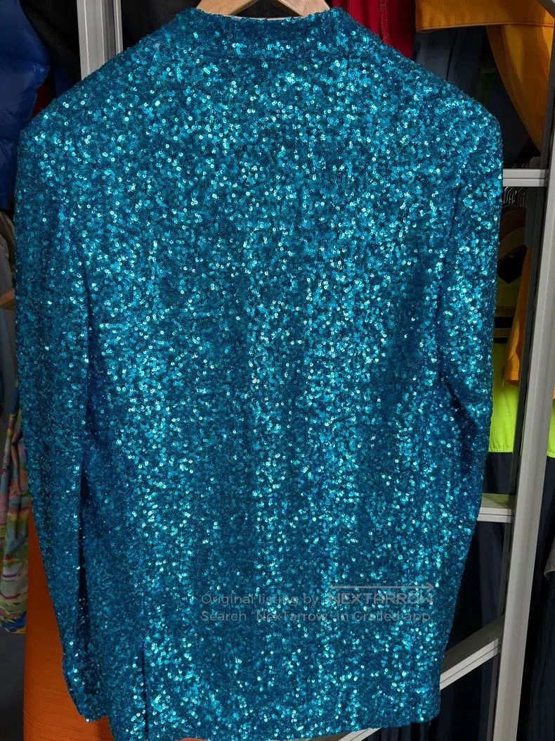 Comme des Garcons COMME DES GARCONS Blue Sequin Blazer. Size US S / EU 44-46 / 1 - 3 Thumbnail