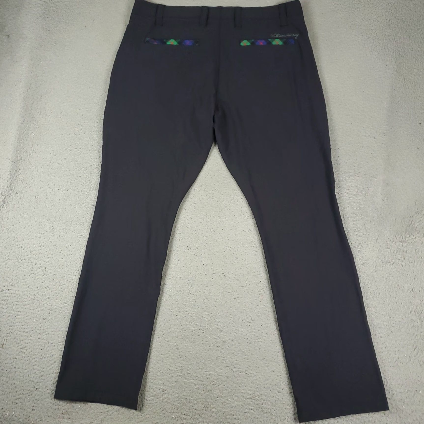 Vintage William Murray Pants Mens 36x33 Gray Nylon Stretch Flat Front Chino Trousers Size US 36 / EU 52 - 7 Thumbnail