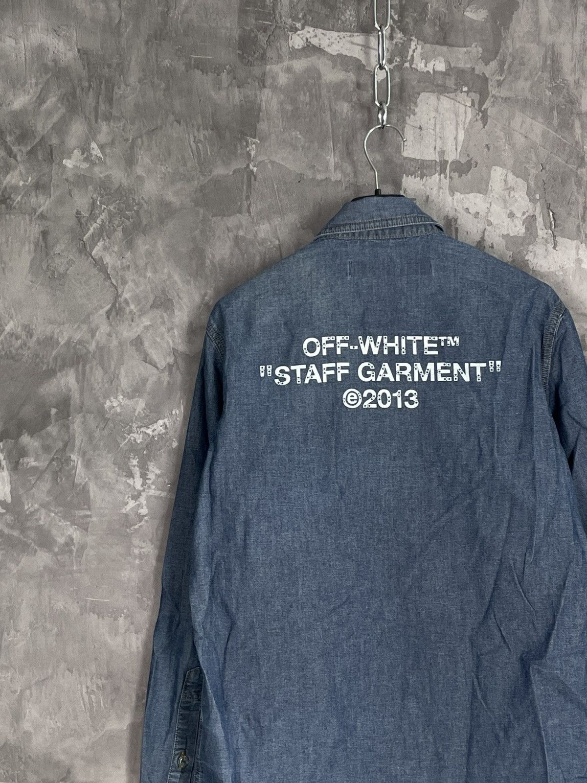 Off-White Off-White Big Logo Denim Hypebeast Style shirt Size US S / EU 44-46 / 1 - 10 Thumbnail