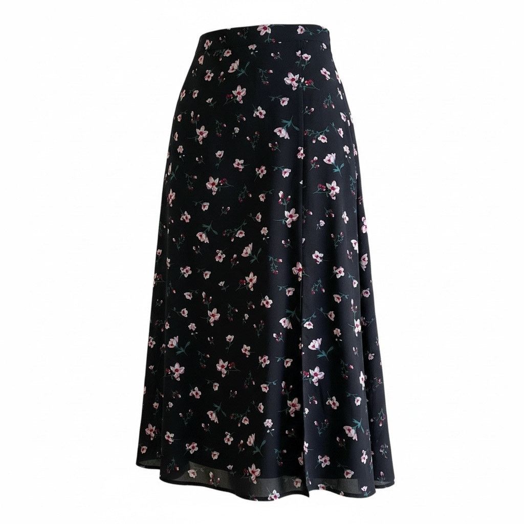 Nasty Gal Nasty Gal 6 black floral feminine goth midi skirt Size 28" / US 6 / IT 42 - 1 Thumbnail