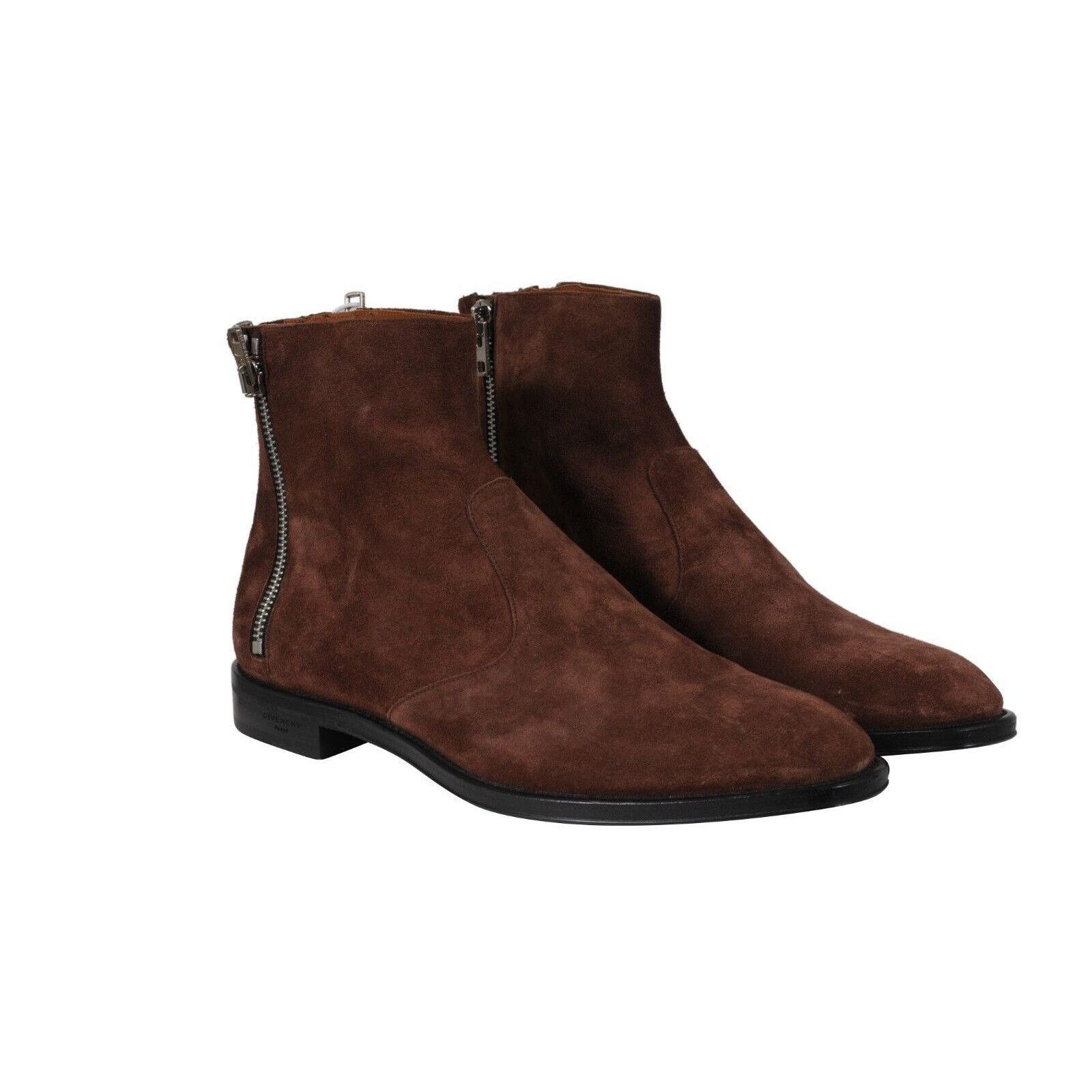 Givenchy Triple Zip Boots Brown Suede Diagonal Side Zip Size US 12 / EU 45 - 11 Thumbnail