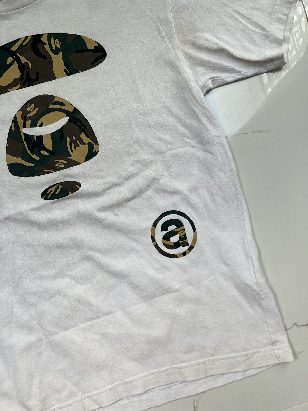 Aape × Vintage AAPE BY A BATHING APE CAMO BIG LOGO Y2K RARE TEE Size US XL / EU 56 / 4 - 2 Thumbnail