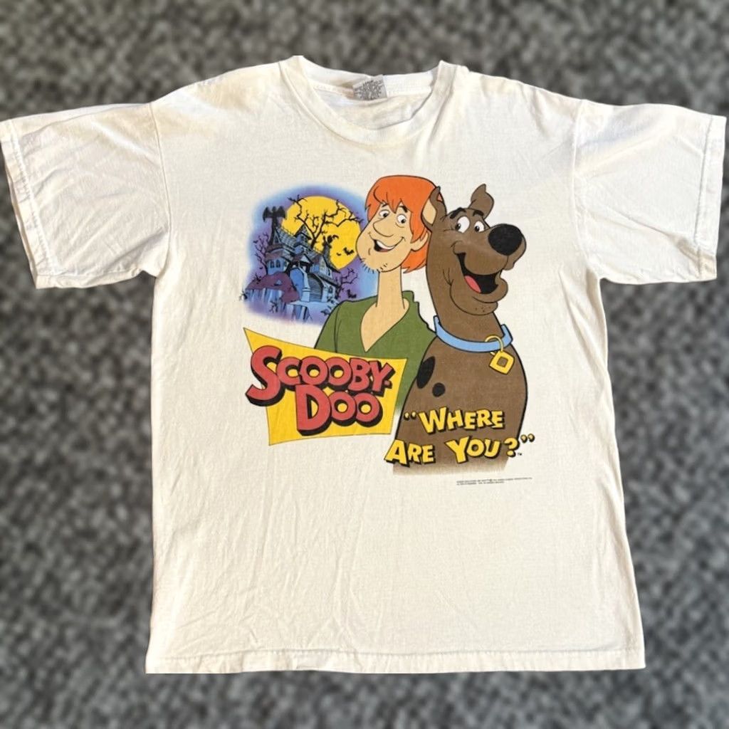 Vintage VINTAGE Stanley DeSantis Scooby-Doo Where Are You? T Shirt Shaggy 1994 90s L White Mens Size US L / EU 52-54 / 3 - 1 Thumbnail