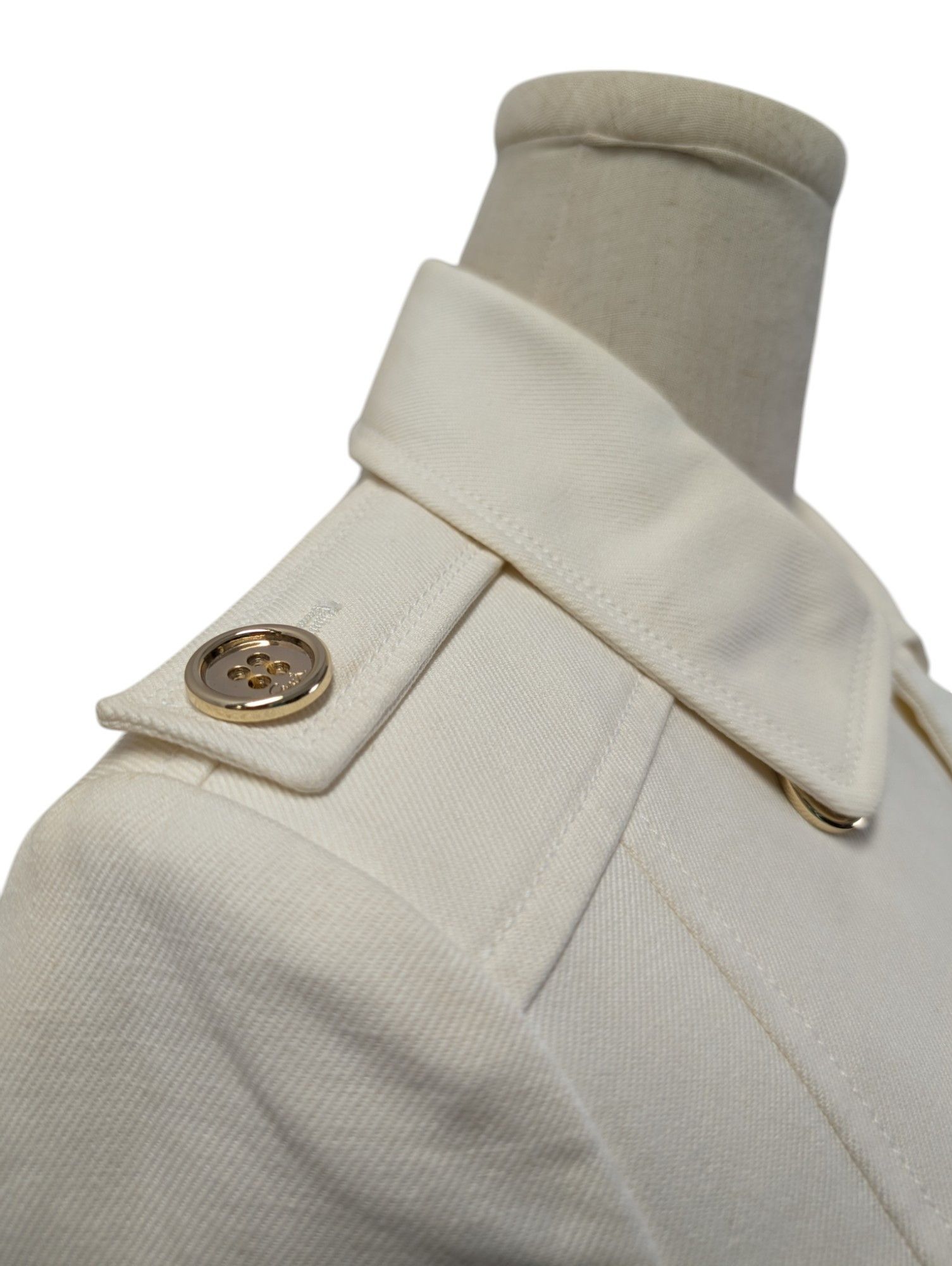 Coach Beige Double Breasted Cropped Jacket With Gold Buttons Size XS / US 0-2 / IT 36-38 - 7 Thumbnail