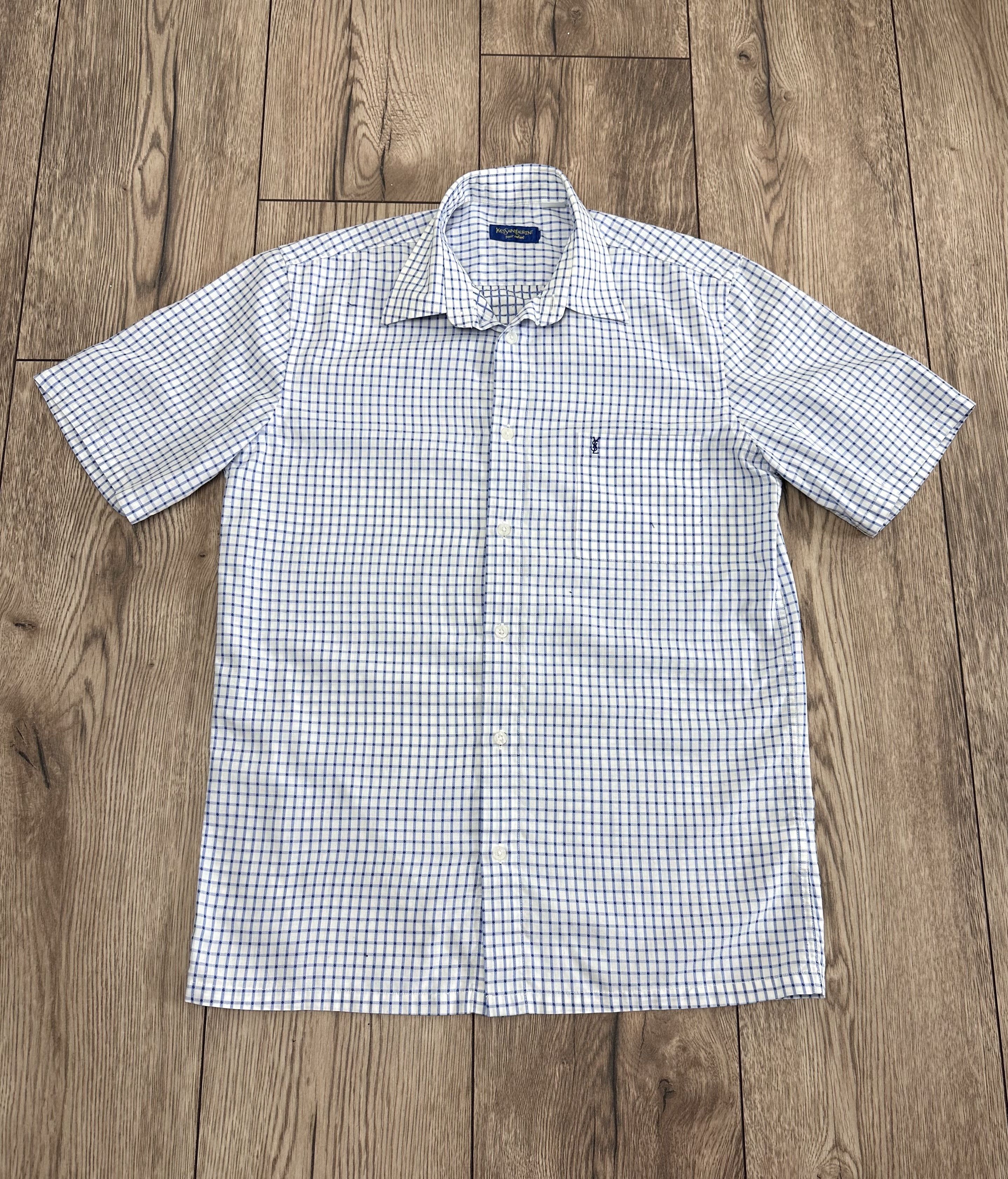 Yves Saint Laurent Yves Saint Laurent men's short-sleeved checked shirt S Size US S / EU 44-46 / 1 - 8 Thumbnail