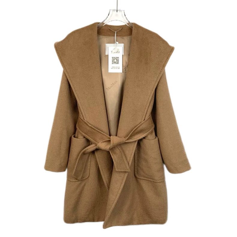 Max Mara Max Mara Brown Camel Hair Hooded Belted Bathrobe Coat Size L / US 10 / IT 46 - 1 Thumbnail
