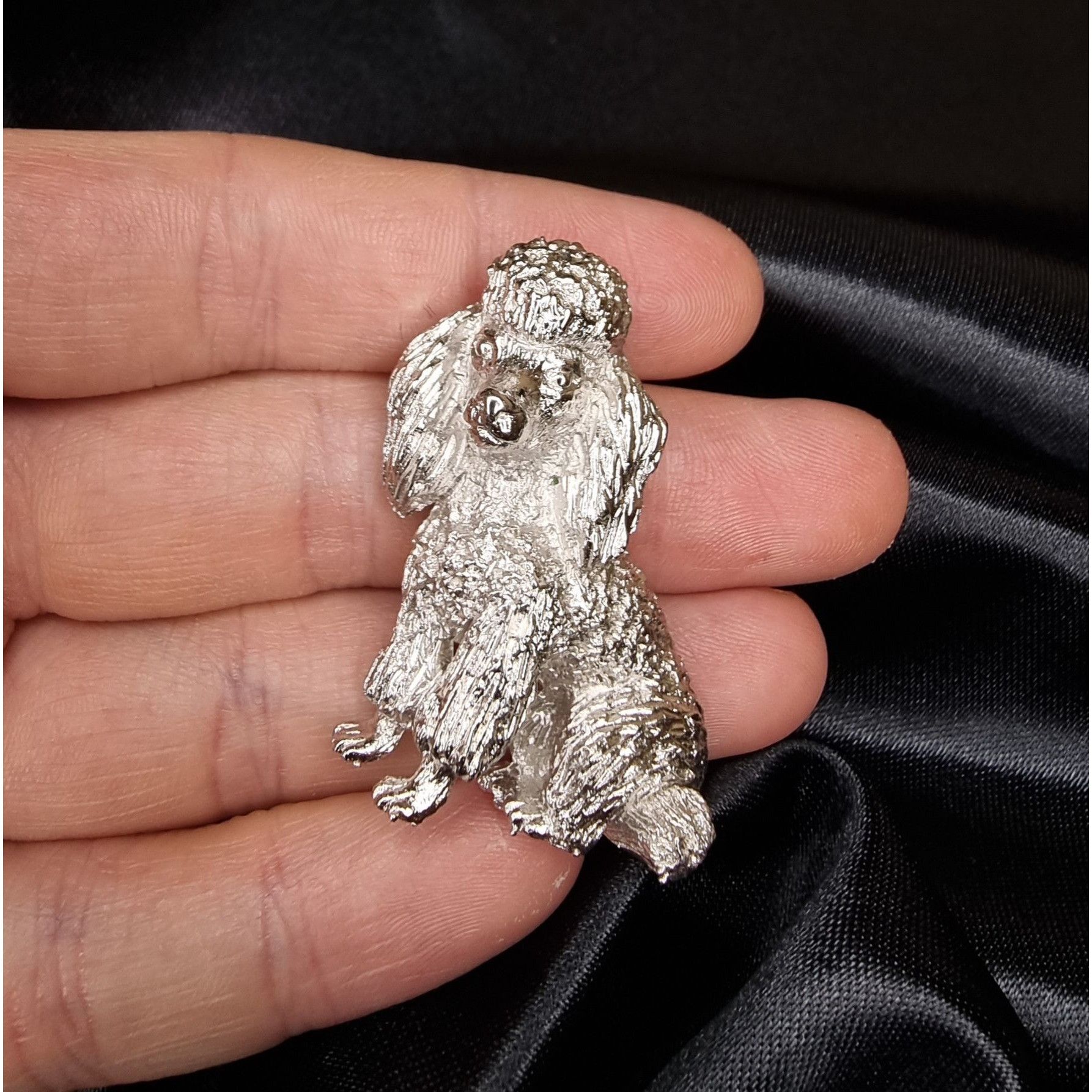 Vintage Vintage Trifari Poodle Brooch 1960s Silver Tone Dog Pin Sign Size ONE SIZE - 5 Thumbnail