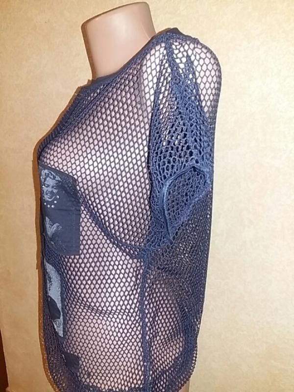 Japanese Brand fishnet black unisex top sz M Size M / US 6-8 / IT 42-44 - 4 Thumbnail