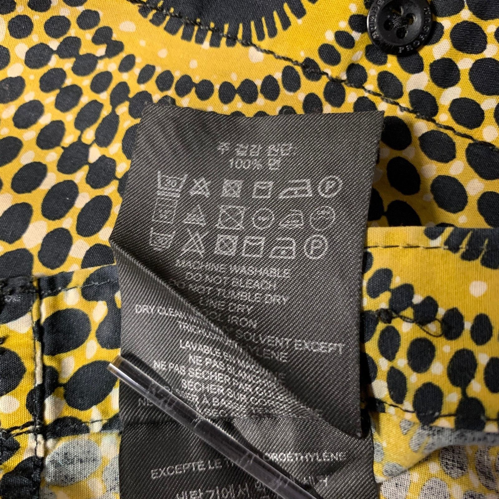 Burberry BURBERRY Size XS Gold Black Ankara Cotton Long Sleeve Shirt Size US XS / EU 42 / 0 - 8 Thumbnail