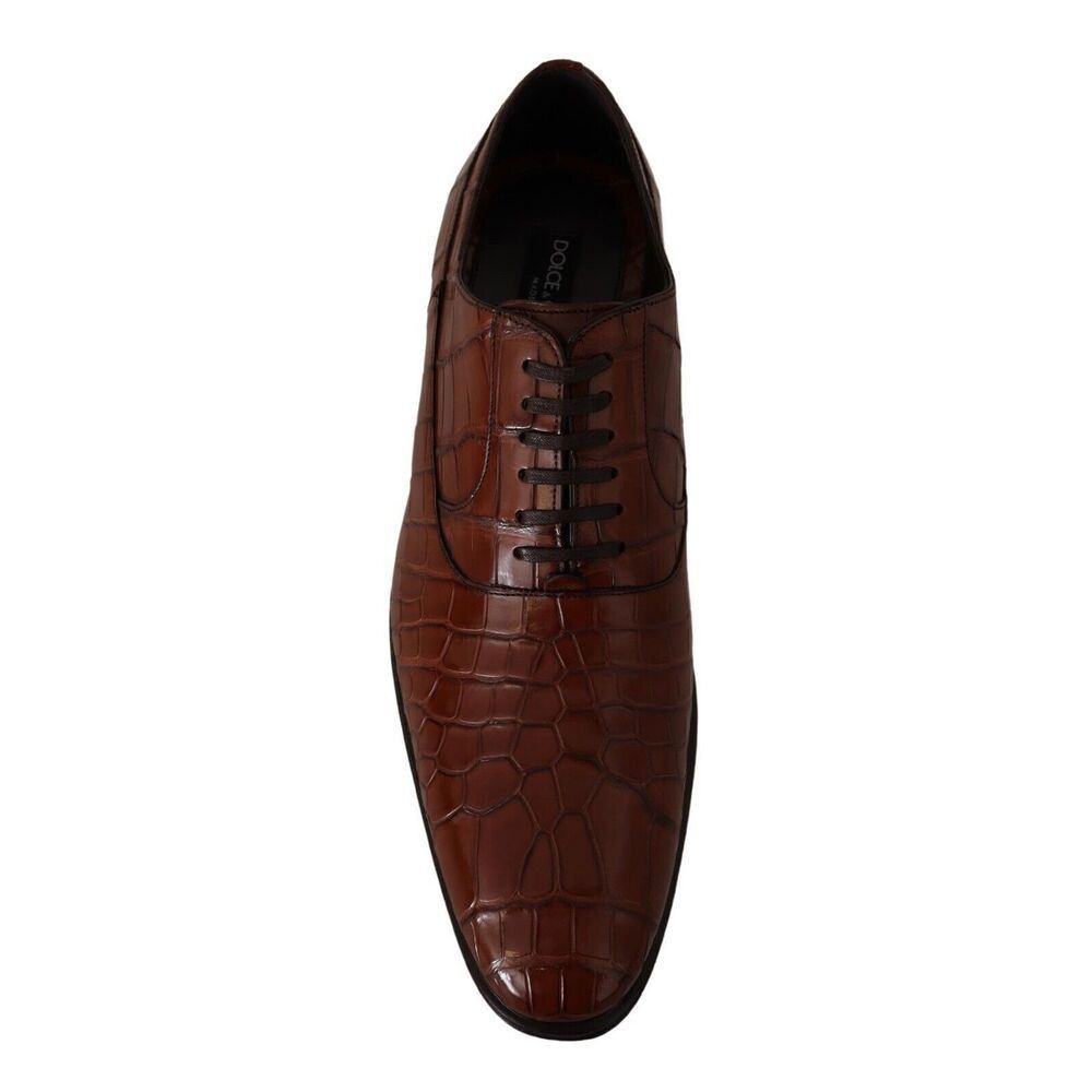 Dolce & Gabbana Dolce & Gabbana Elegant Exotic Crocodile Leather Formal Shoe Size US 11 / EU 44 - 8 Thumbnail