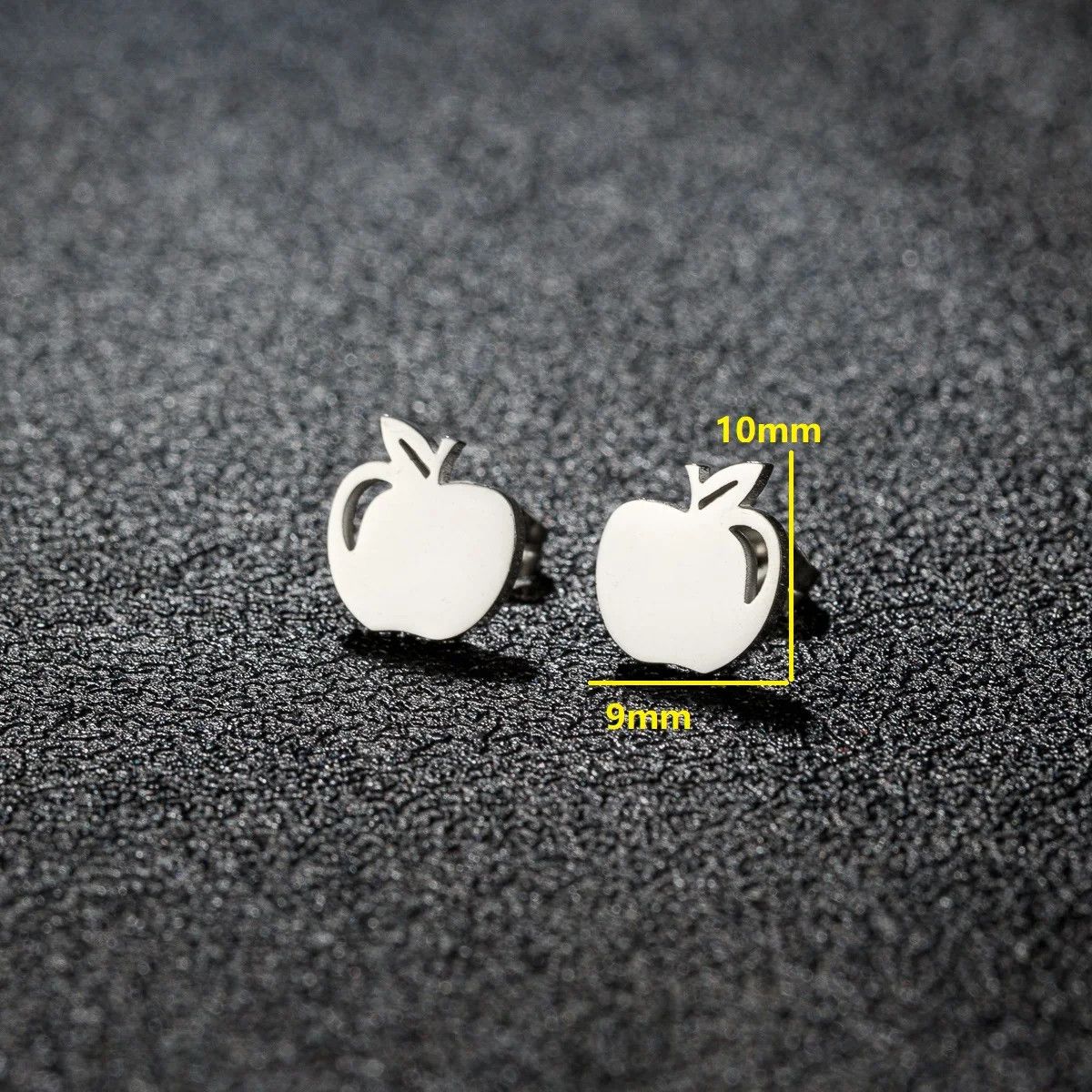 Jewelry Apple Stud Earrings Charm Earring Gift Size ONE SIZE - 2 Thumbnail
