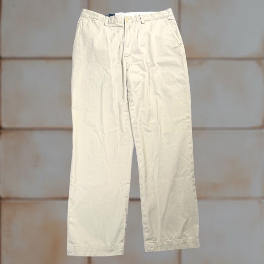 Polo Ralph Lauren VINTAGE Polo Ralph Lauren Prospect Pants Mens 35x30 Brown Khaki Tan 90s Preppy Logo Chino Casual Cotton Pants Mens Regular 35 Inseam 30 Size US S / EU 44-46 / 1 - 1 Thumbnail