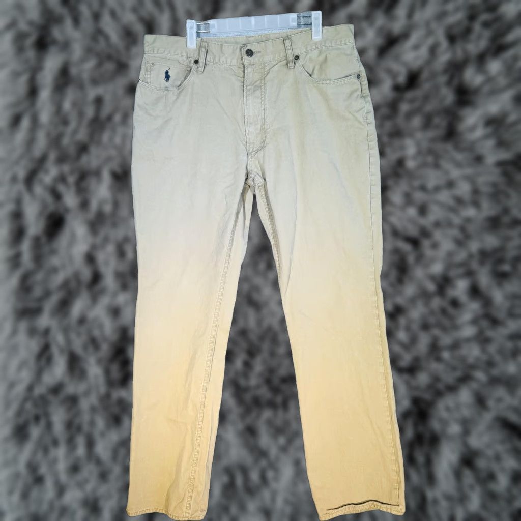 Polo Ralph Lauren Polo Ralph Lauren Khakis Mens 36x34 Beige Cotton Authentic Dungarees Zip Fly Size US M / EU 48-50 / 2 - 1 Thumbnail