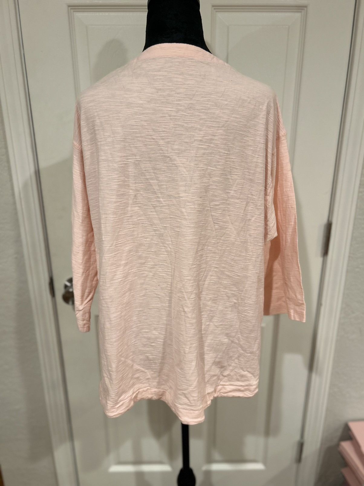 Tommy Hilfiger Tommy Hilfiger Light Pink Lace-Up 3/4 Sleeve Top Size XL Size XL / US 12-14 / IT 48-50 - 5 Thumbnail