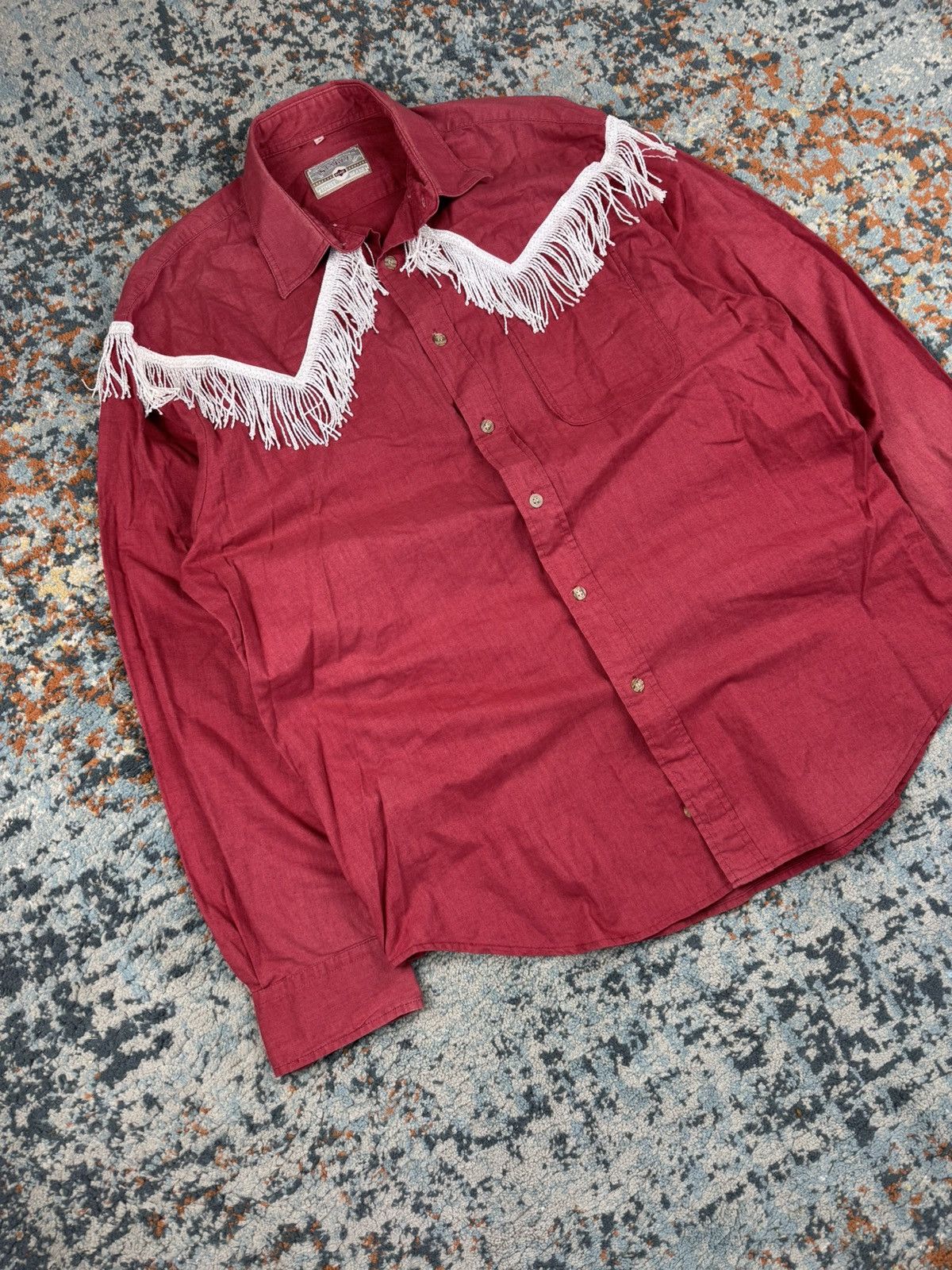 Cowboy Equipment × Japanese Brand × Vintage Vintage 70s Cowboy style shirt with fringes Americana ranch Size US L / EU 52-54 / 3 - 3 Thumbnail