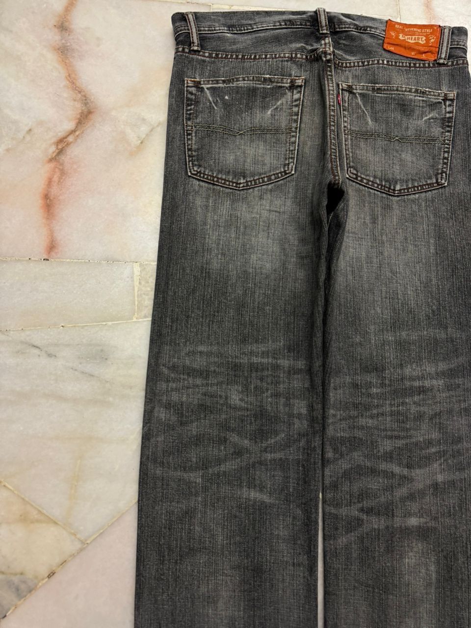 Tornado Mart 💥Insane💥90s Gl Heart Honey Comb Distressed Repaired Insane Size US 33 - 15 Thumbnail
