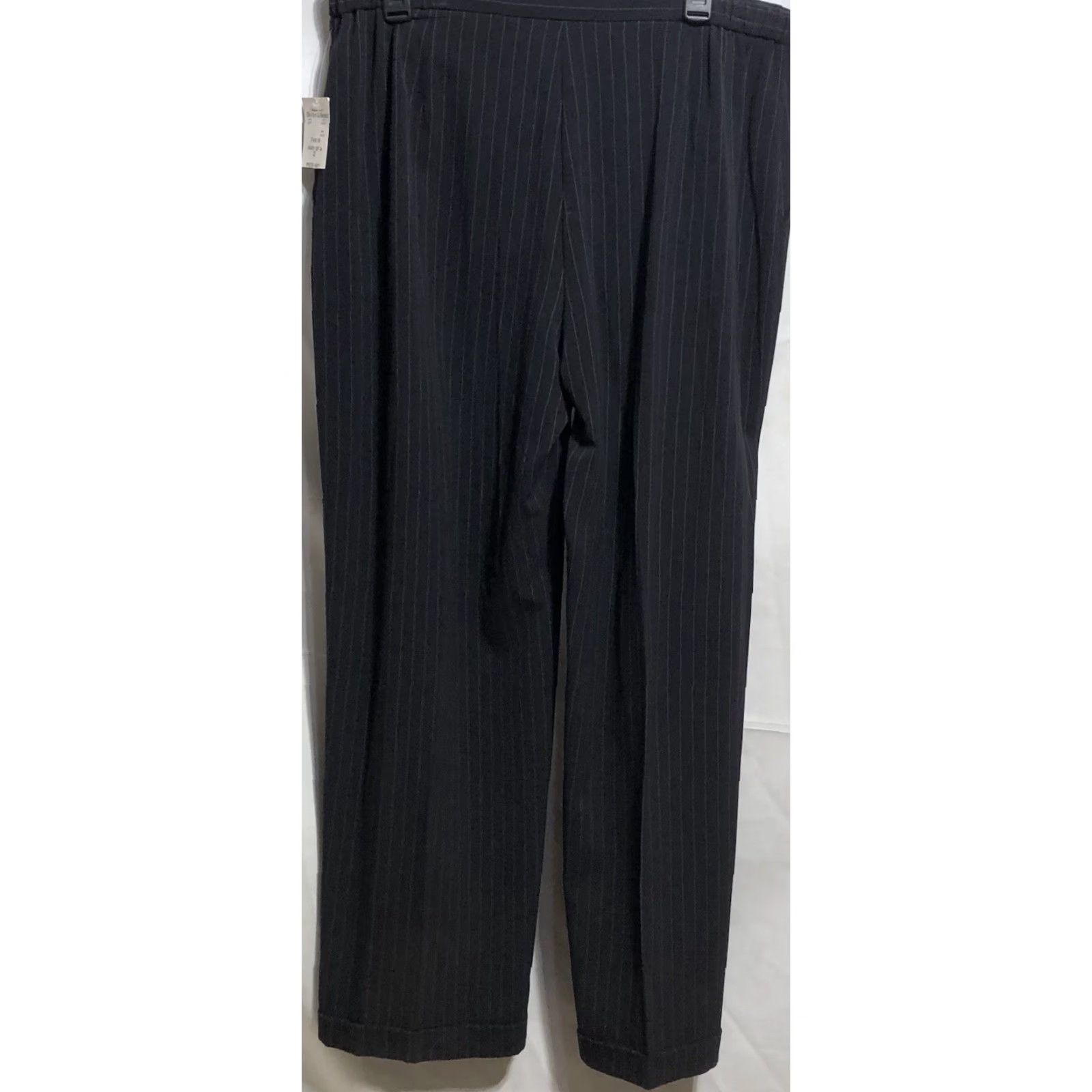Vintage Danny & Nicole Suit 2 Piece Navy Stripe Blazer Jacket Pants - 16 Women Office Career Modern Elegant Size XXL / US 16-18 / IT 52-54 - 6 Thumbnail