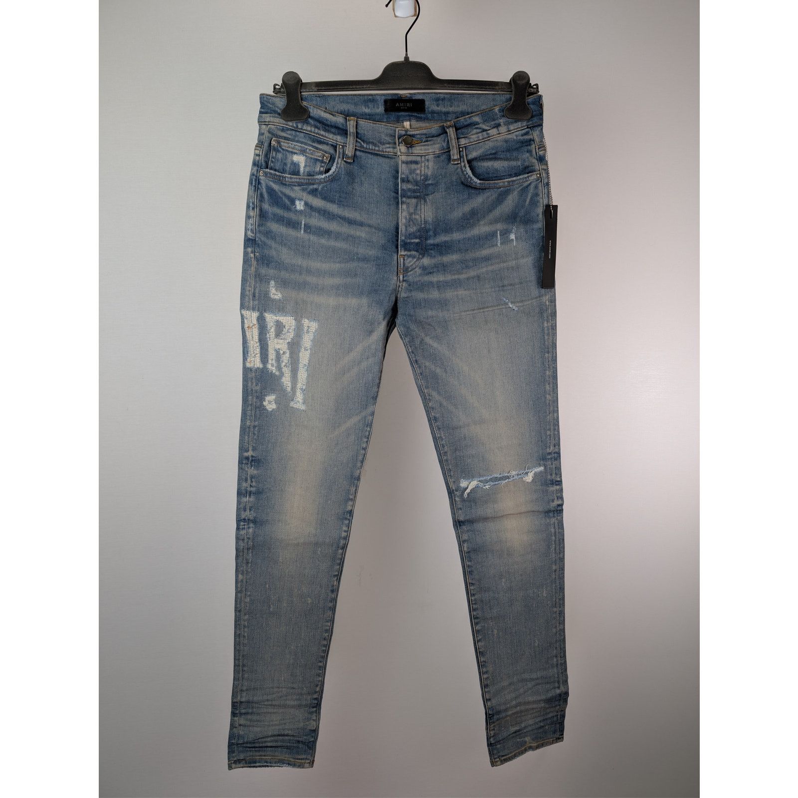 Amiri o1rshd1 Distressed Amiri Logo Jean Denim Jeans Size US 34 / EU 50 - 2 Thumbnail